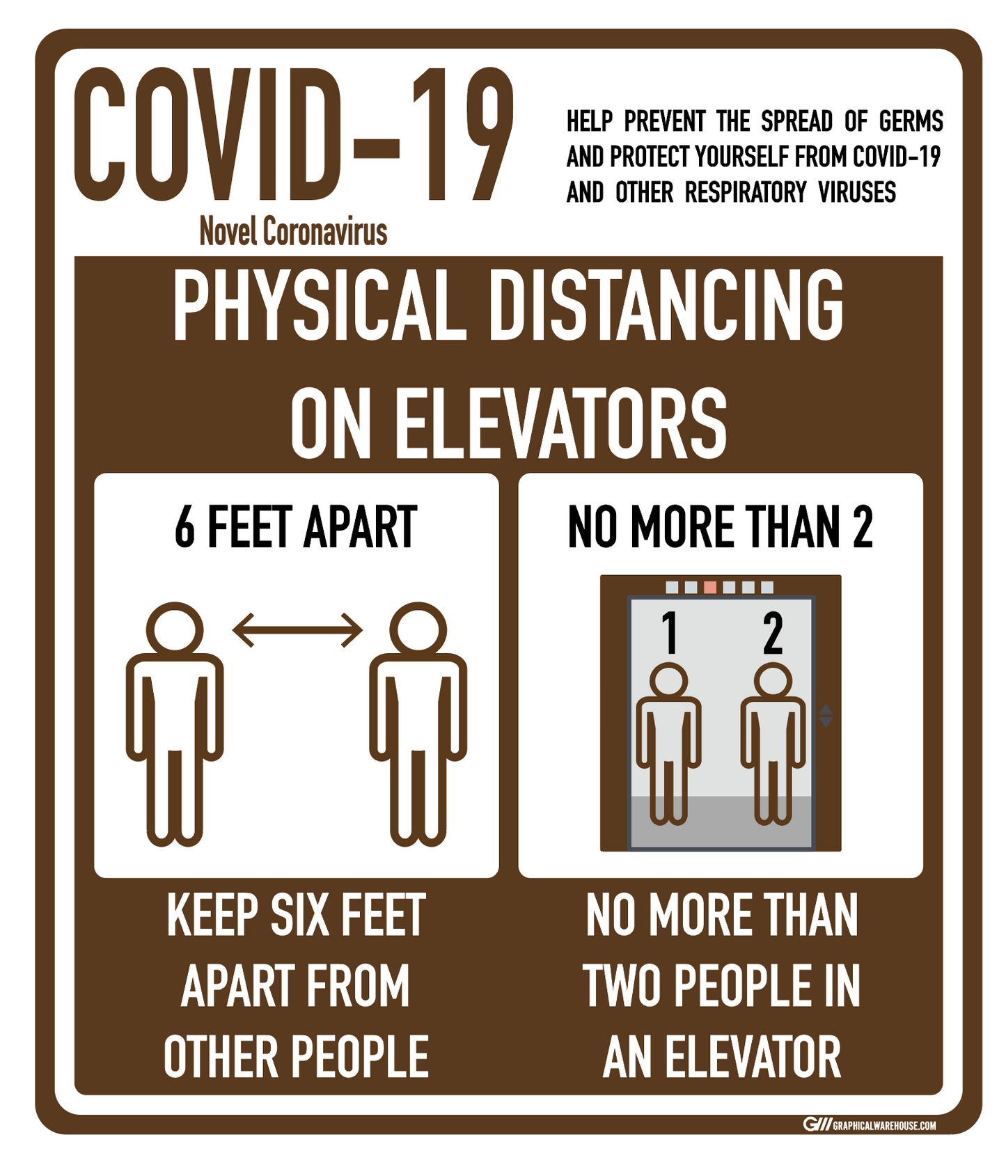 "Social Distancing On Elevators" Adhesive Durable Vinyl Decal- Various Sizes/Colors Available