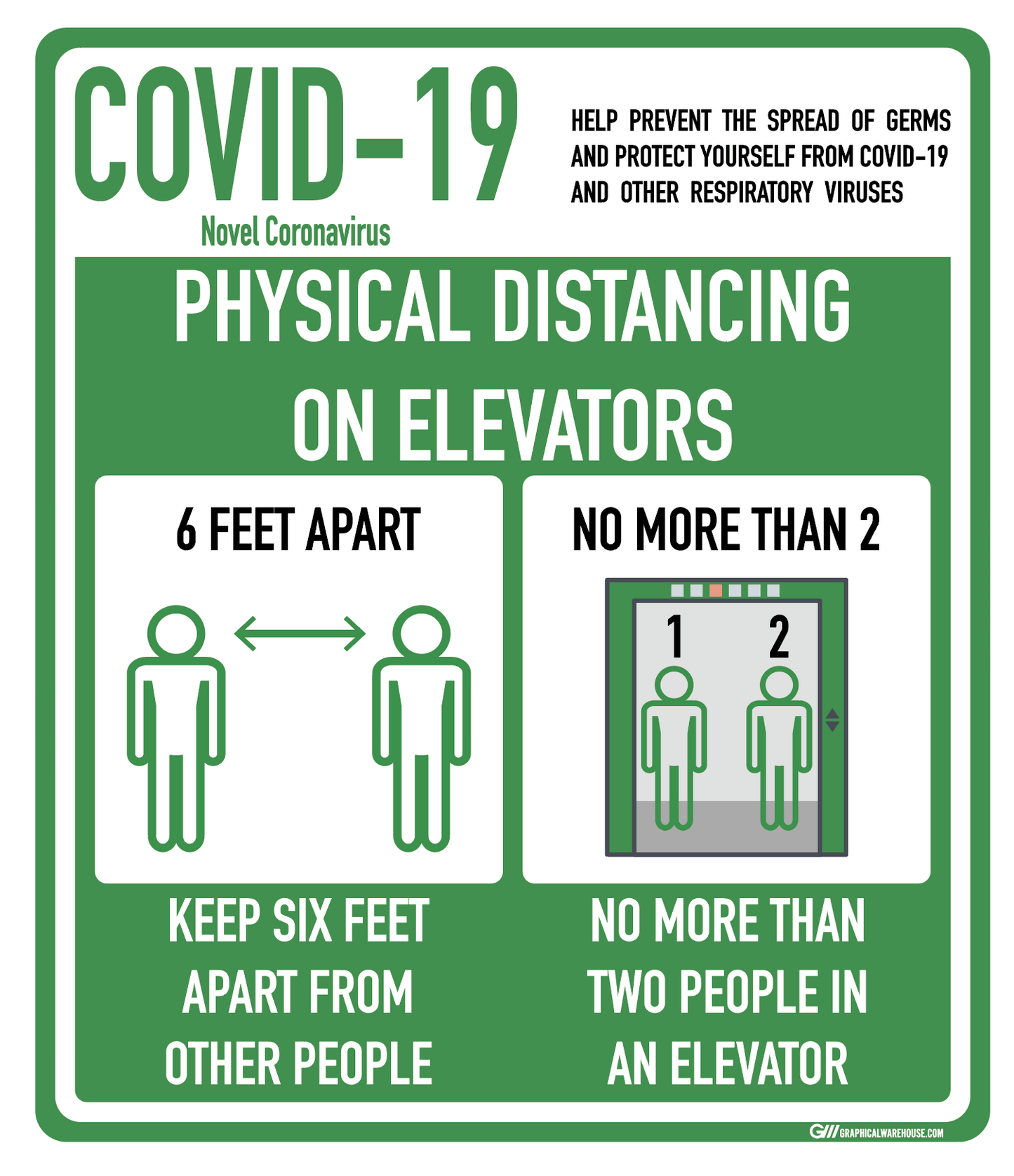 "Social Distancing On Elevators" Adhesive Durable Vinyl Decal- Various Sizes/Colors Available