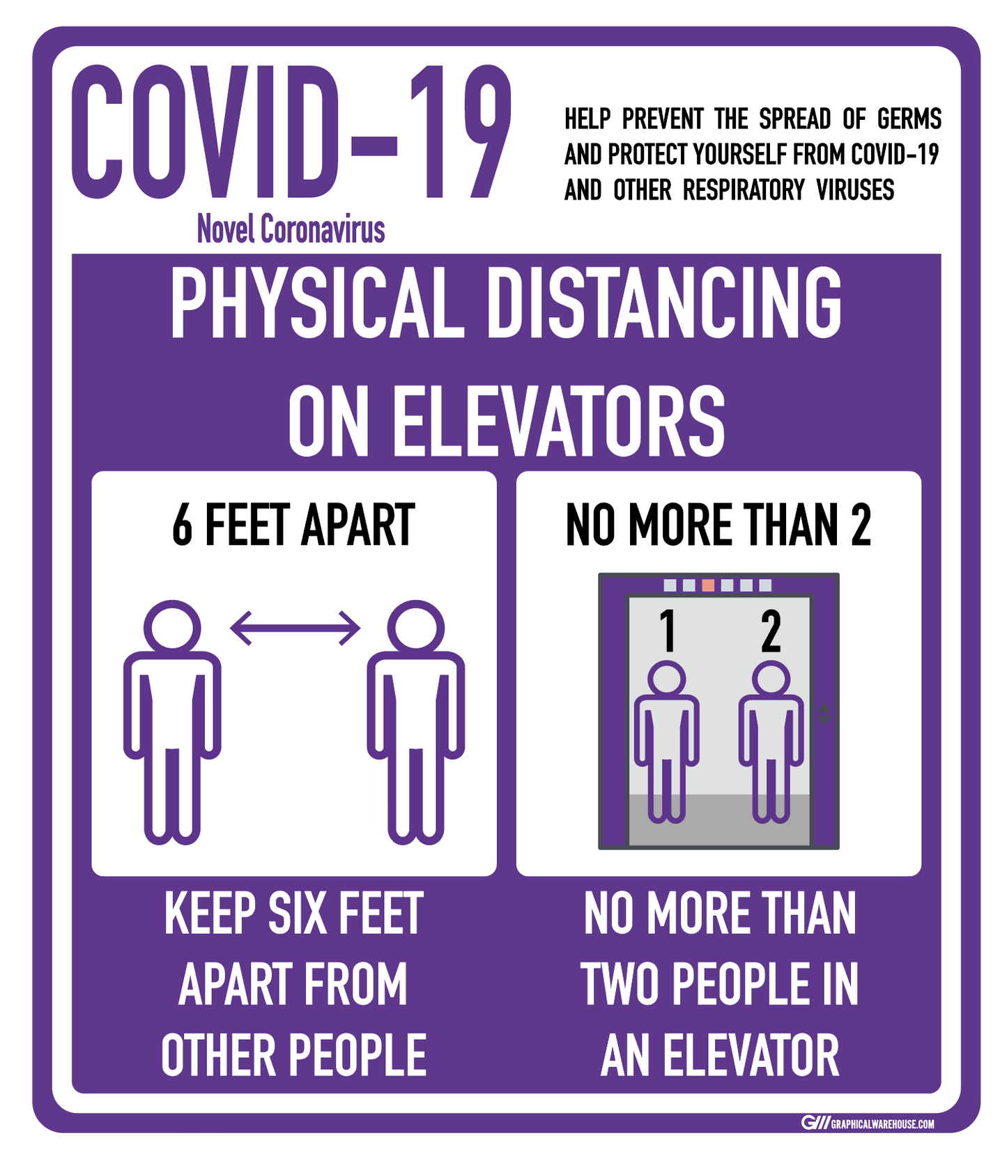 "Social Distancing On Elevators" Adhesive Durable Vinyl Decal- Various Sizes/Colors Available