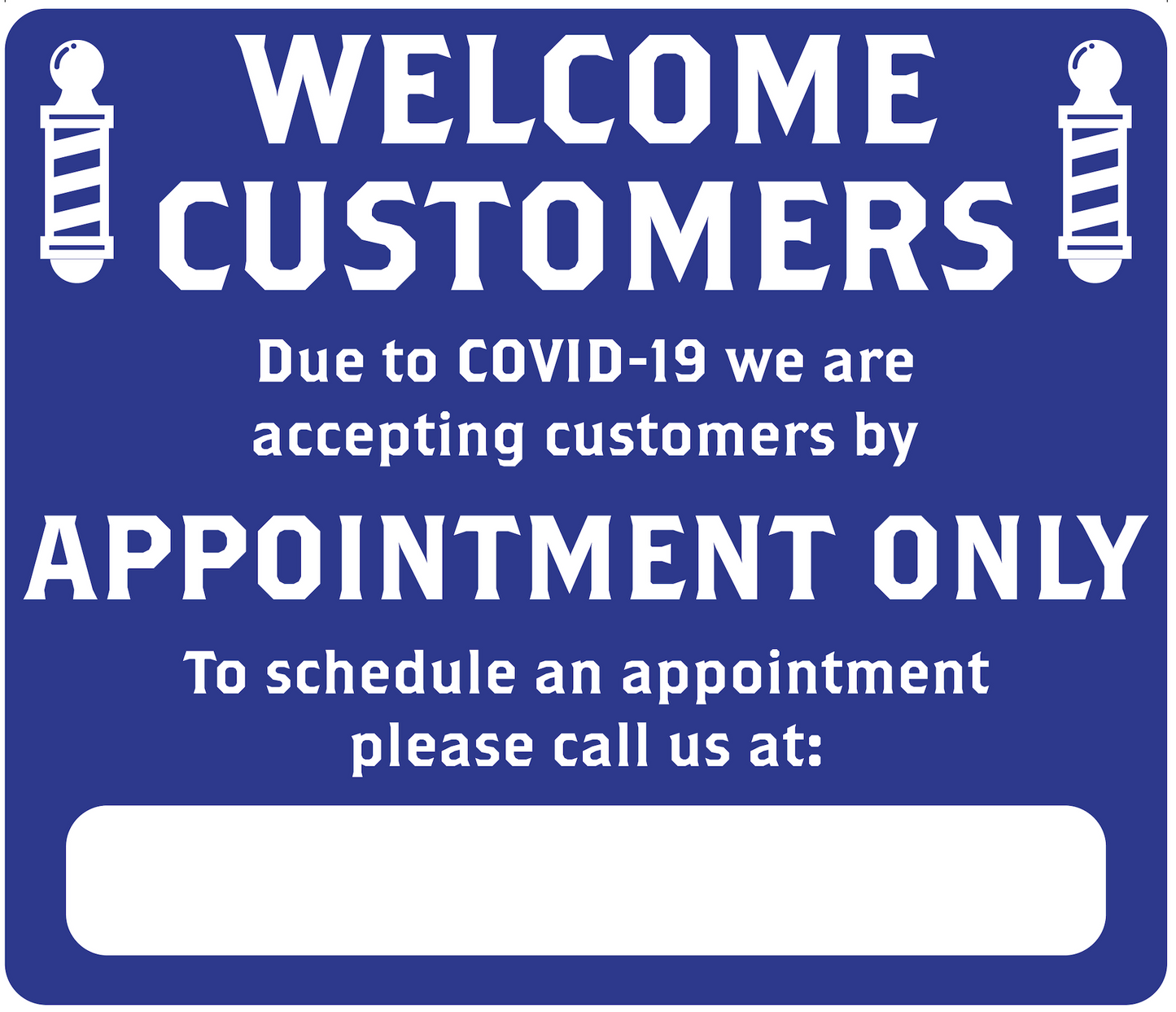 Barber Shop "By Appointment Only" Adhesive Durable Vinyl Decal- Various Colors Available- 14x12”