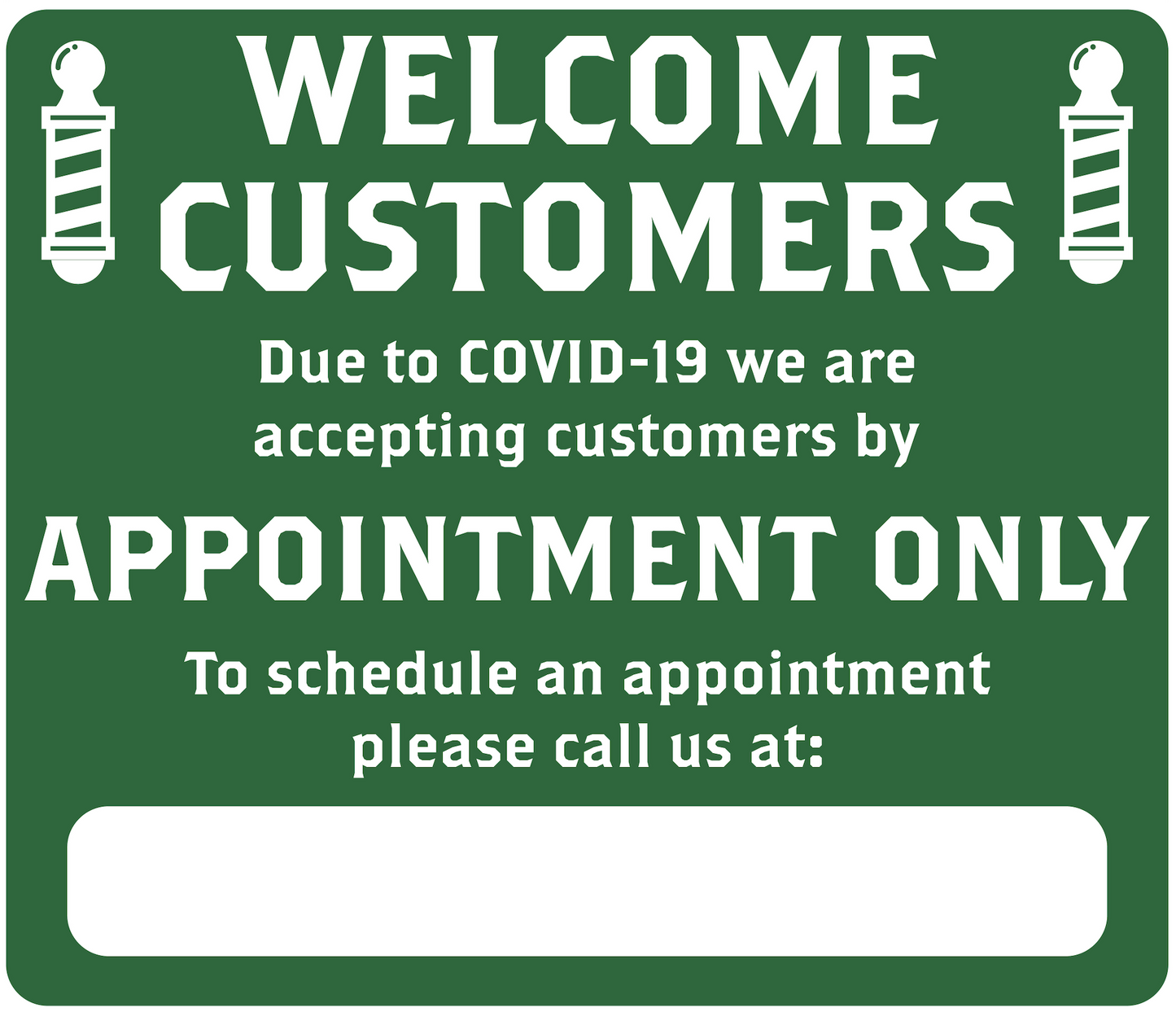 Barber Shop "By Appointment Only" Adhesive Durable Vinyl Decal- Various Colors Available- 14x12”
