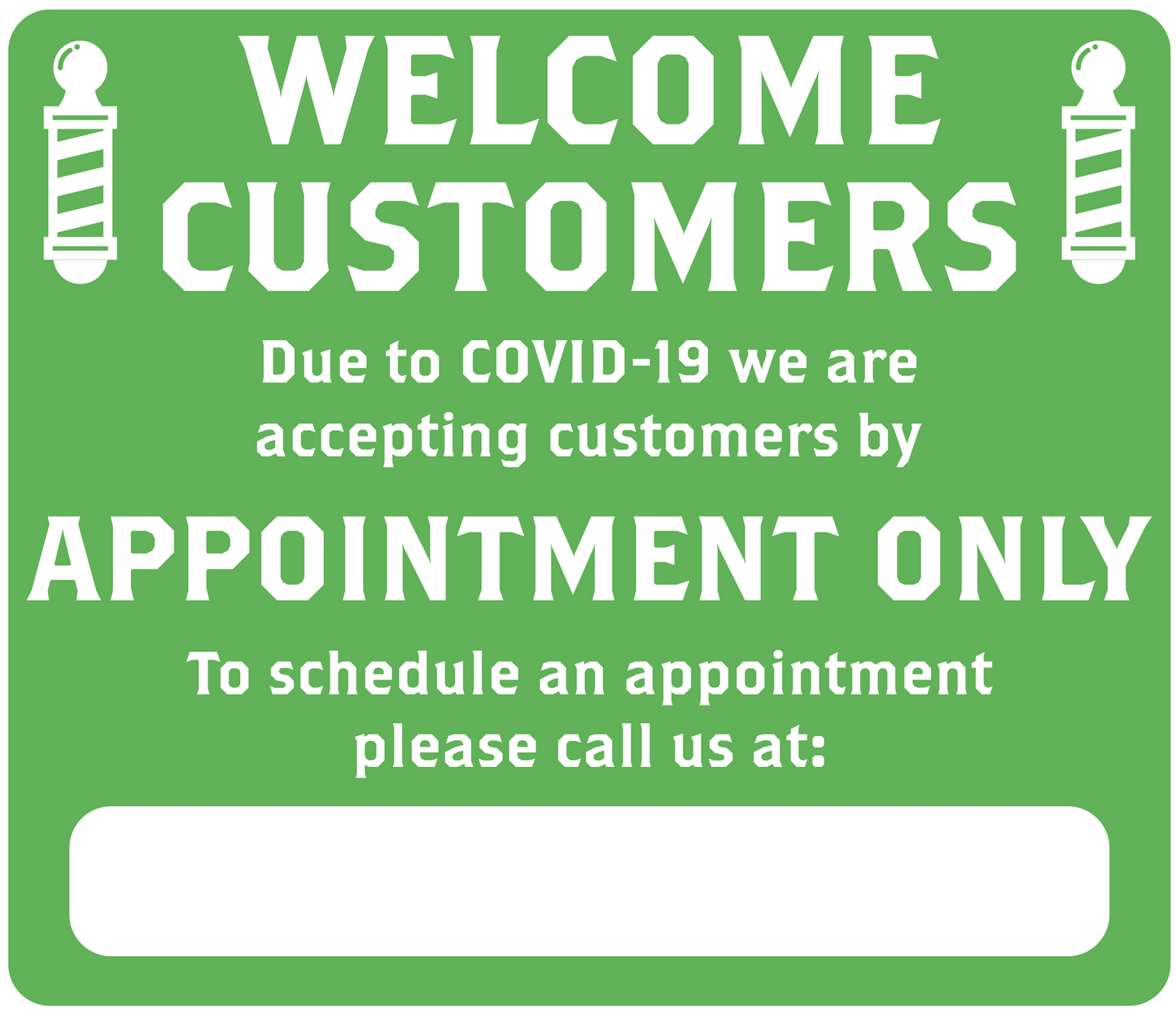 Barber Shop "By Appointment Only" Adhesive Durable Vinyl Decal- Various Colors Available- 14x12”