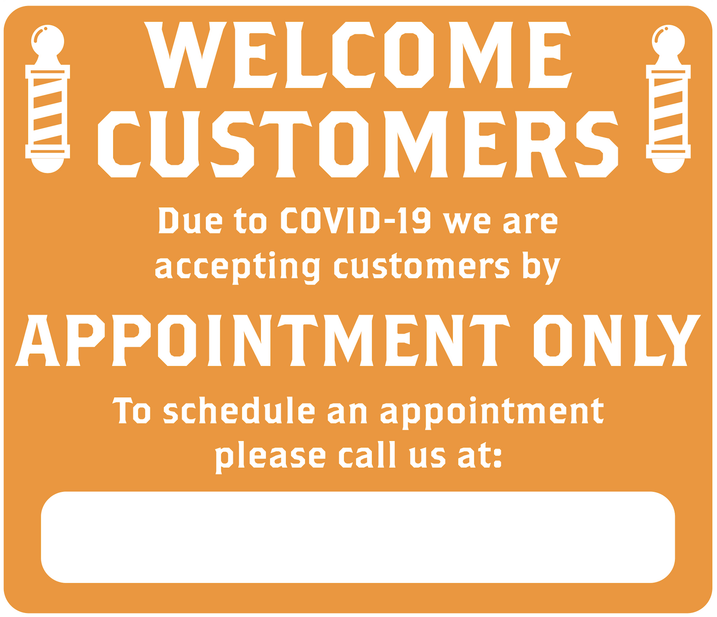 Barber Shop "By Appointment Only" Adhesive Durable Vinyl Decal- Various Colors Available- 14x12”