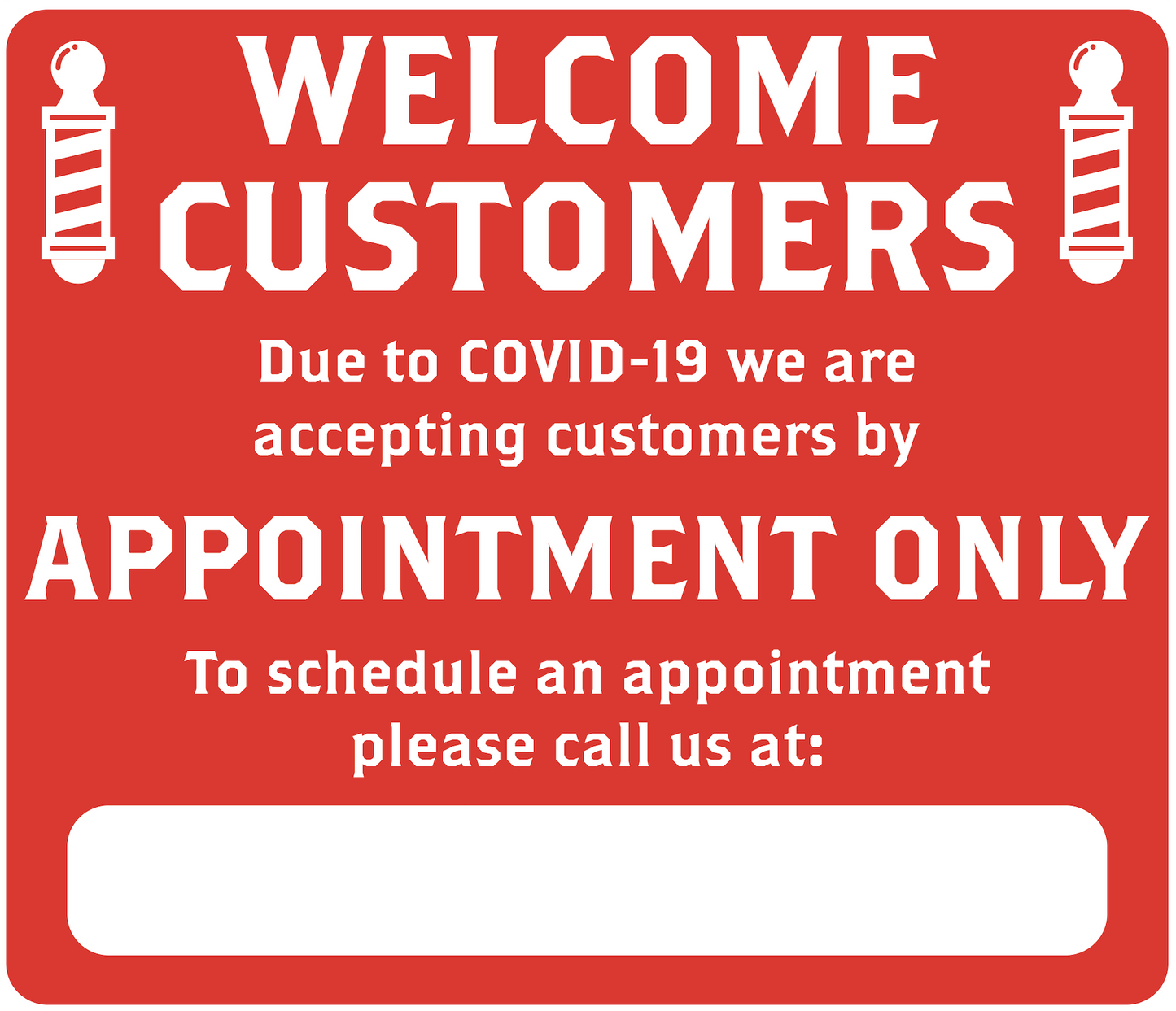 Barber Shop "By Appointment Only" Adhesive Durable Vinyl Decal- Various Colors Available- 14x12”