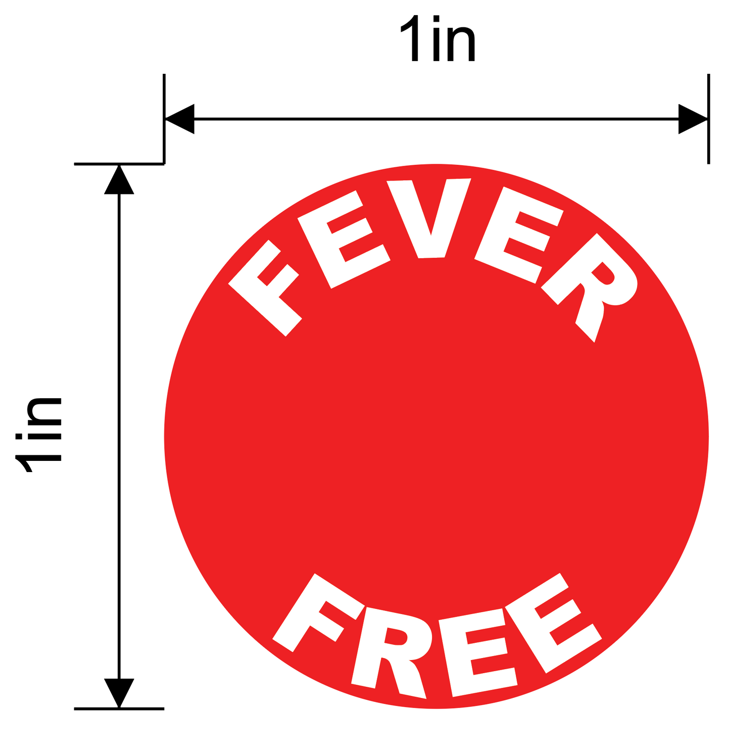 "Fever Free" Daily Temperature Screening, Temperature Check Point- Adhesive Durable Vinyl Sticker Pack- 1x1”