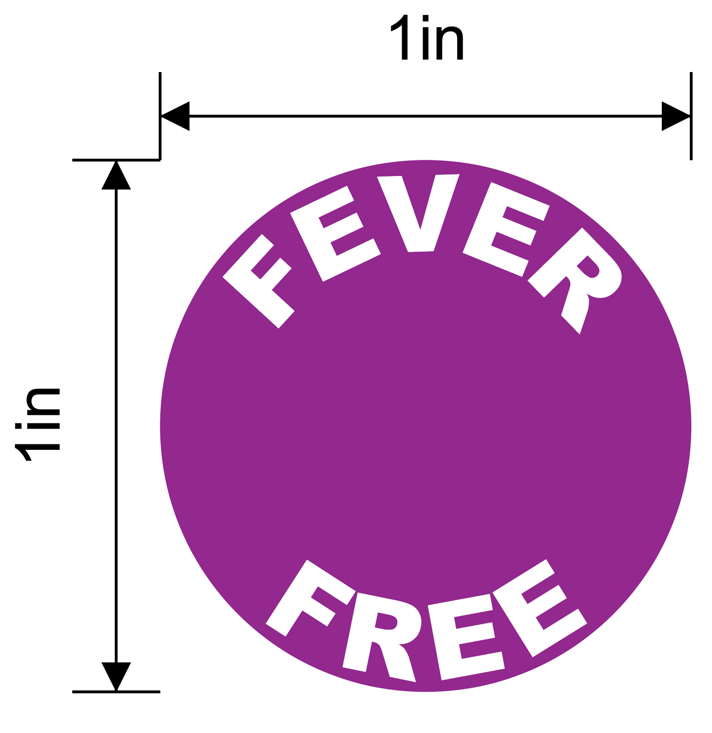 "Fever Free" Daily Temperature Screening, Temperature Check Point- Adhesive Durable Vinyl Sticker Pack- 1x1”