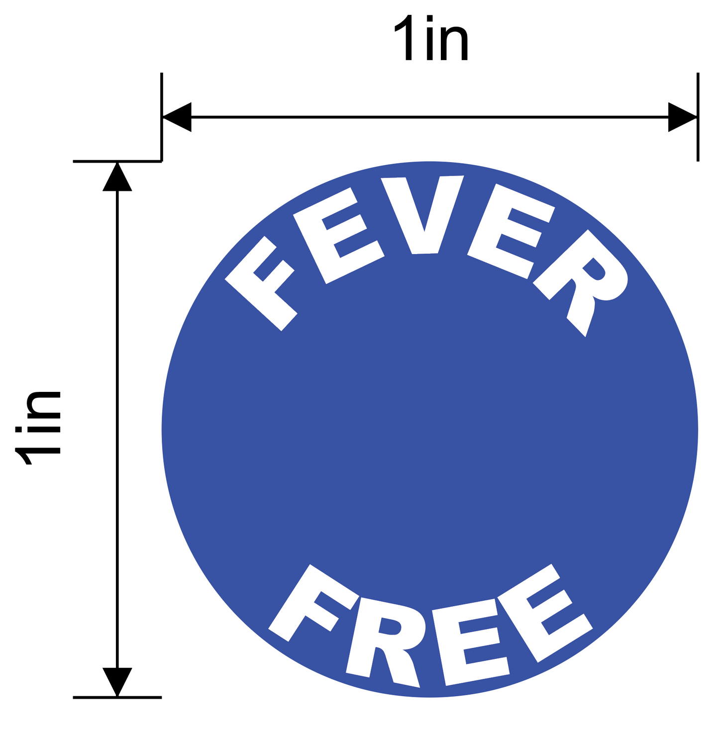 "Fever Free" Daily Temperature Screening, Temperature Check Point- Adhesive Durable Vinyl Sticker Pack- 1x1”