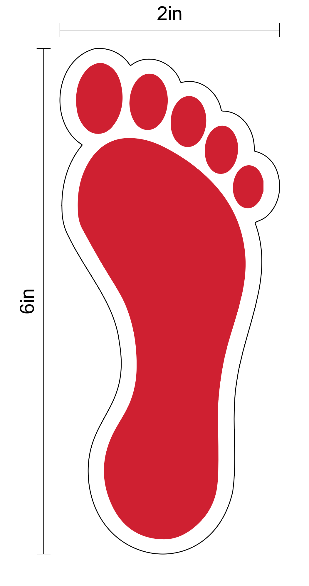 5S Bare Footprints- Durable Matte Laminated Vinyl Floor Markers- Various Sizes Available