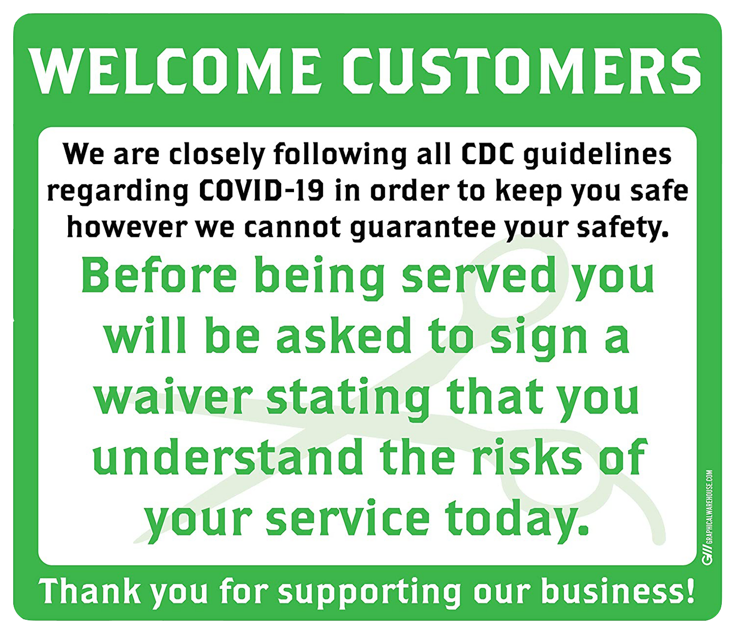 Barber Shop "Sign a Waiver" Adhesive Durable Vinyl Decal- Various Sizes/Colors Available