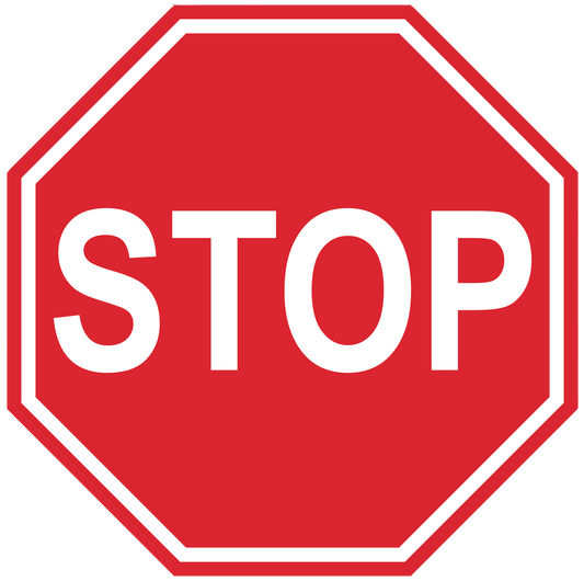 Stop Sign- Durable Matte Laminated Vinyl Floor Sign- Various Sizes Available