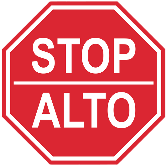 Stop Sign "Stop, Alto" Durable Matte Laminated Vinyl Floor Sign- Various Sizes Available