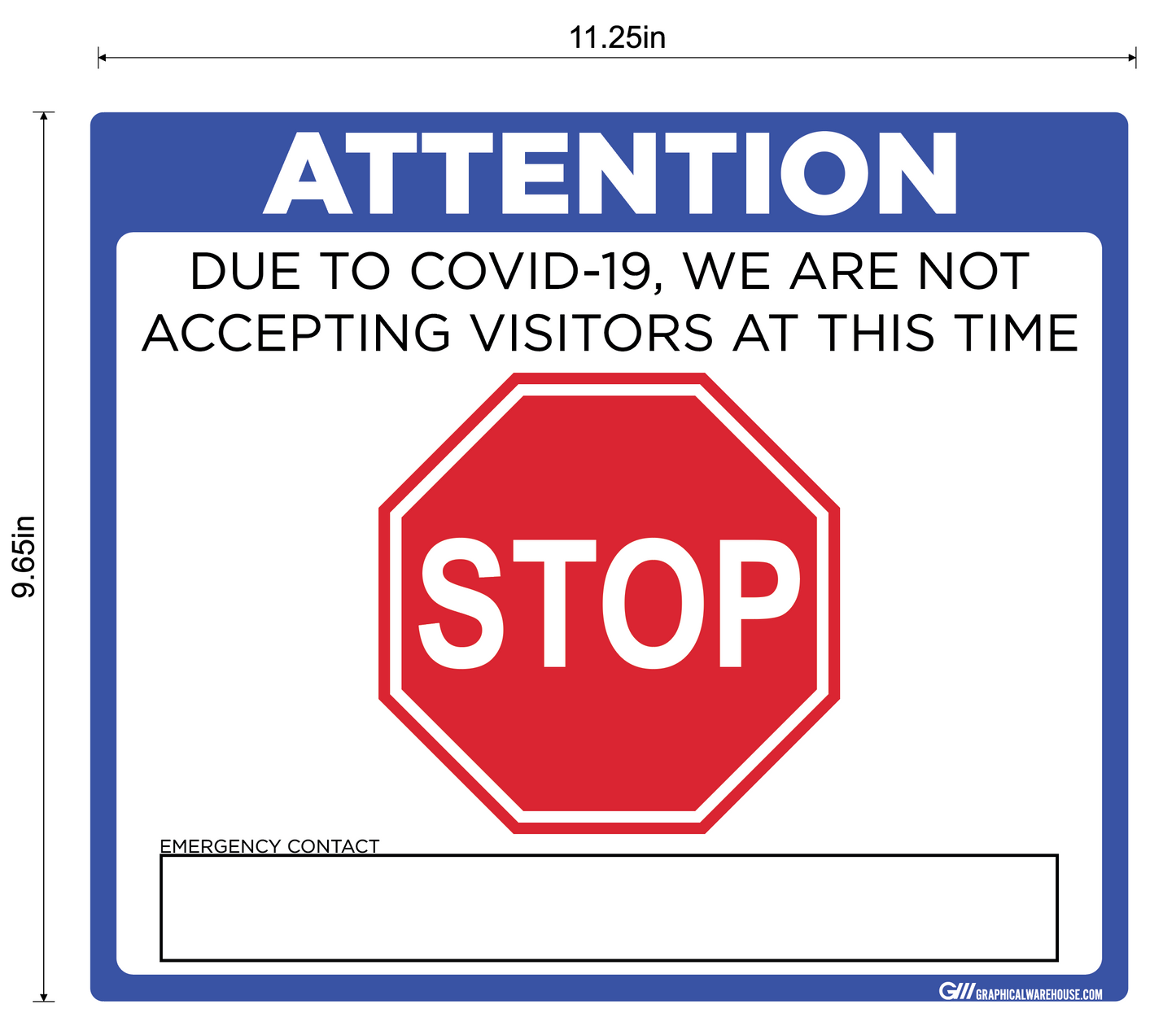 "Stop, Not Accepting Visitors" Adhesive Durable Vinyl Decal- Various Sizes/Colors Available