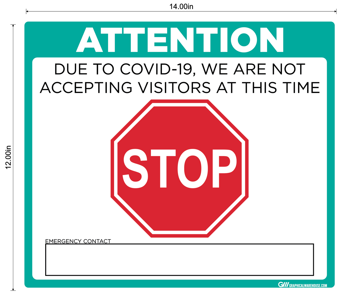 "Stop, Not Accepting Visitors" Adhesive Durable Vinyl Decal- Various Sizes/Colors Available