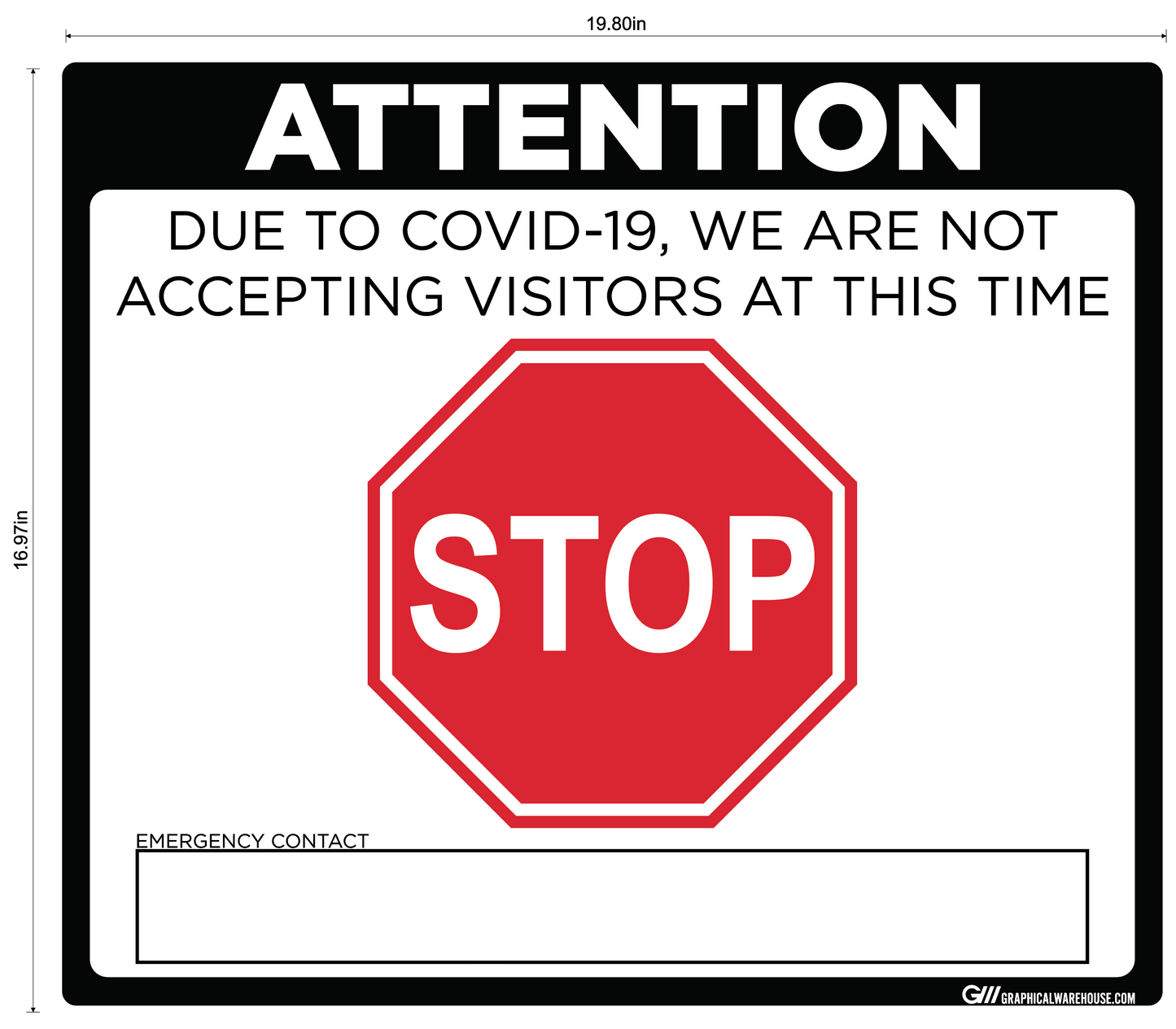 "Stop, Not Accepting Visitors" Adhesive Durable Vinyl Decal- Various Sizes/Colors Available
