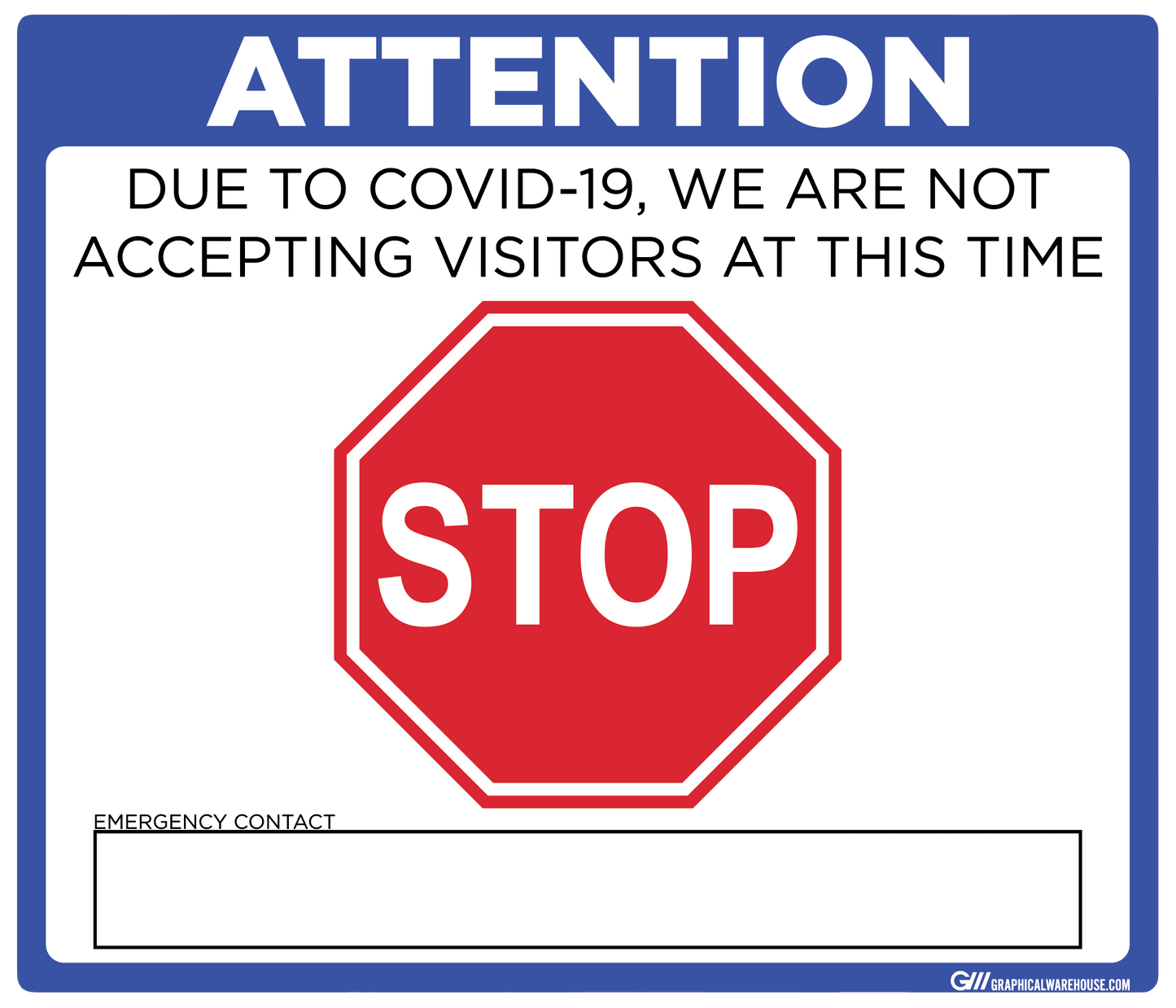 "Stop, Not Accepting Visitors" Adhesive Durable Vinyl Decal- Various Sizes/Colors Available