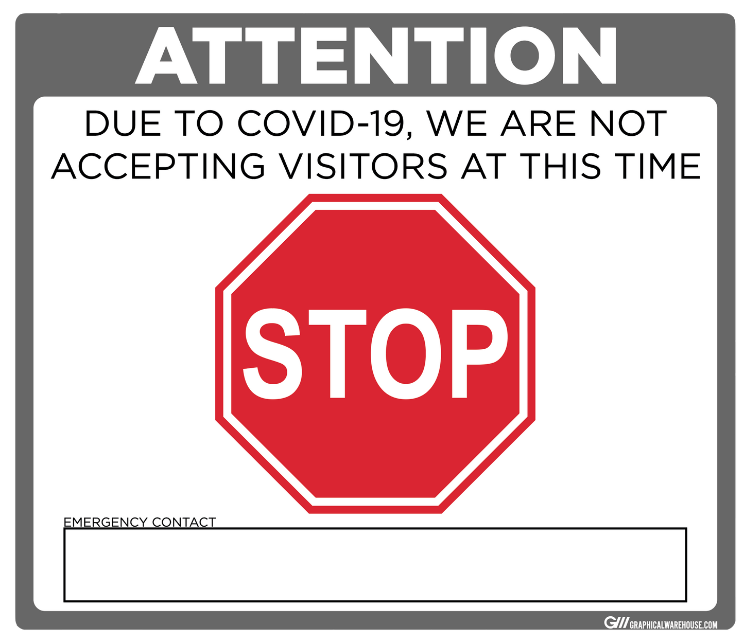 "Stop, Not Accepting Visitors" Adhesive Durable Vinyl Decal- Various Sizes/Colors Available