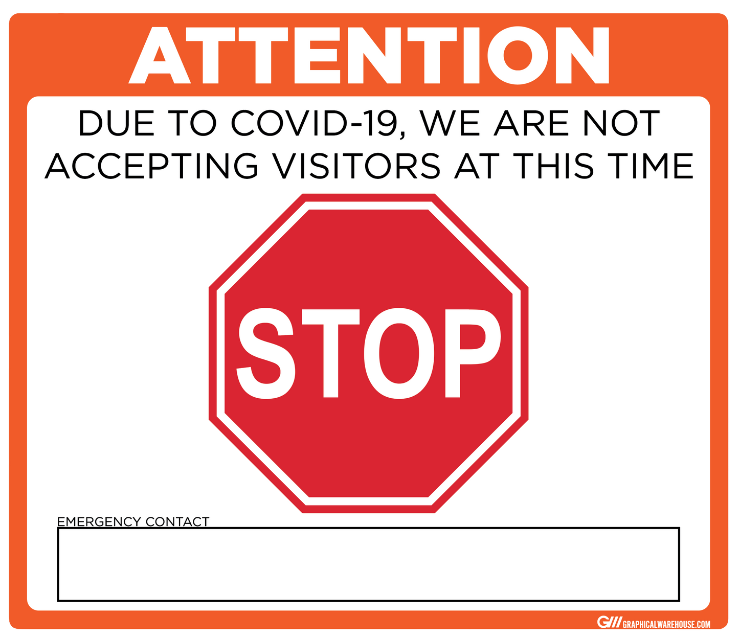 "Stop, Not Accepting Visitors" Adhesive Durable Vinyl Decal- Various Sizes/Colors Available