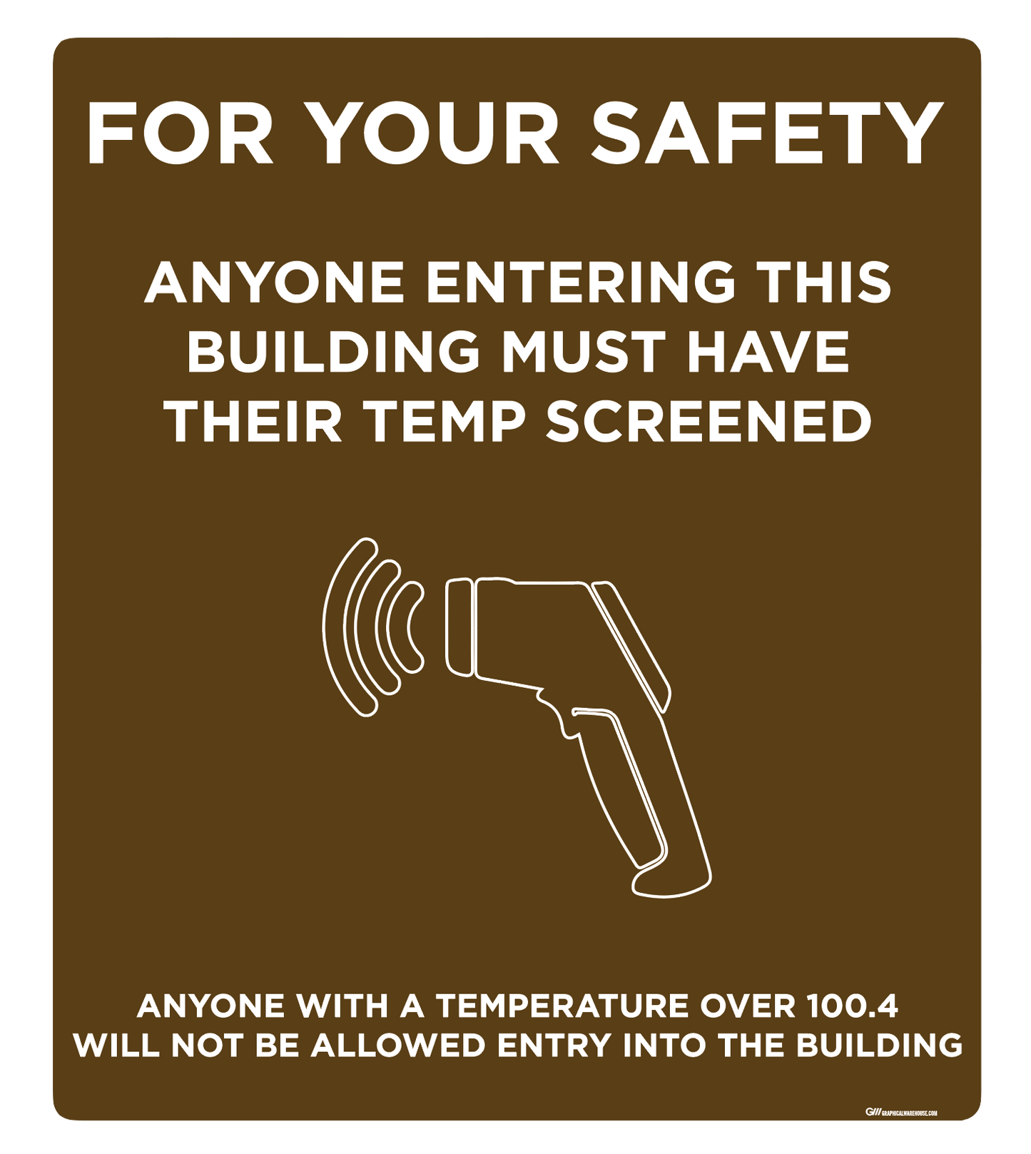"Temp Screen for Safety" Adhesive Durable Vinyl Decal- Various Sizes/Colors Available