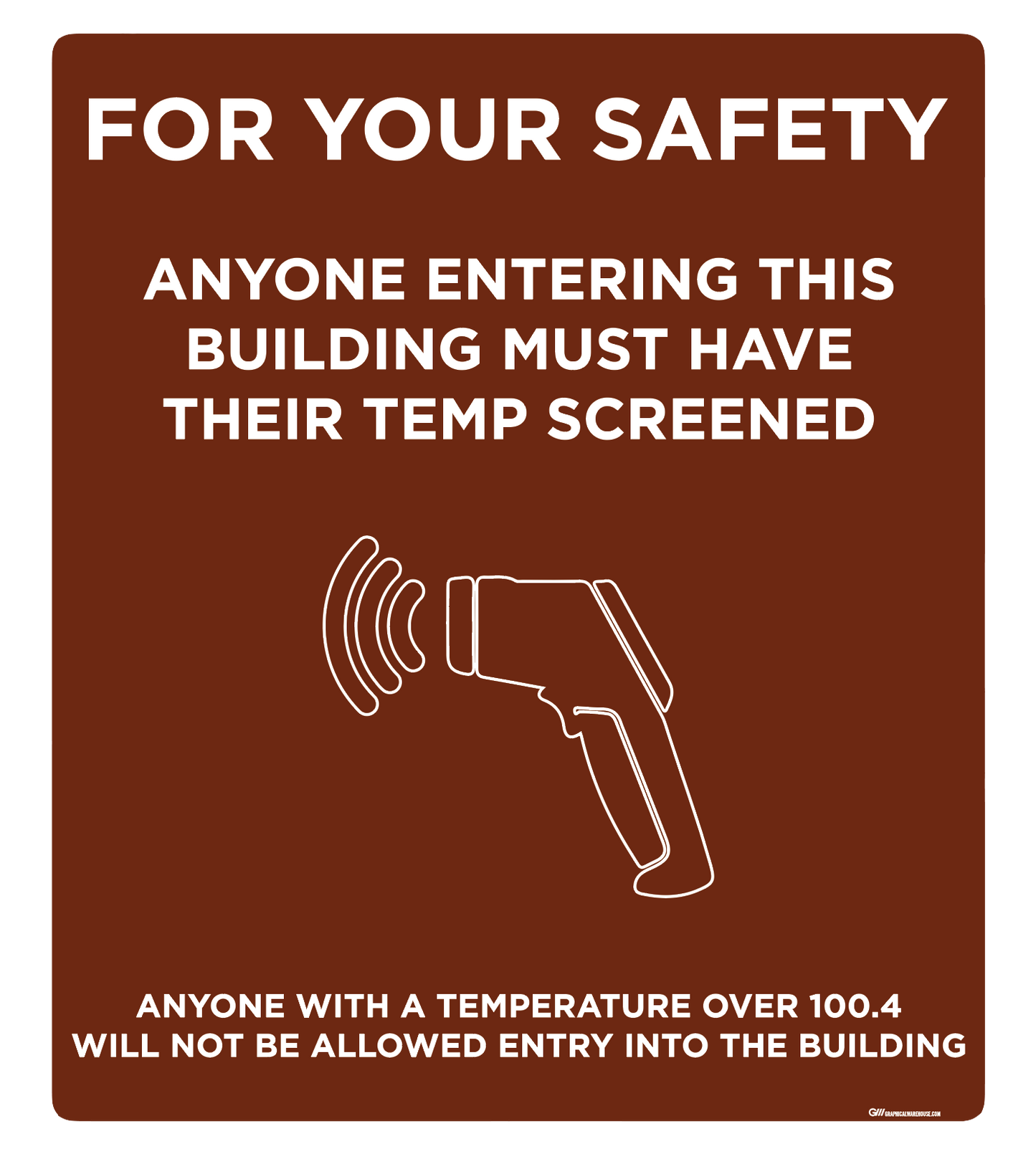 "Temp Screen for Safety" Adhesive Durable Vinyl Decal- Various Sizes/Colors Available