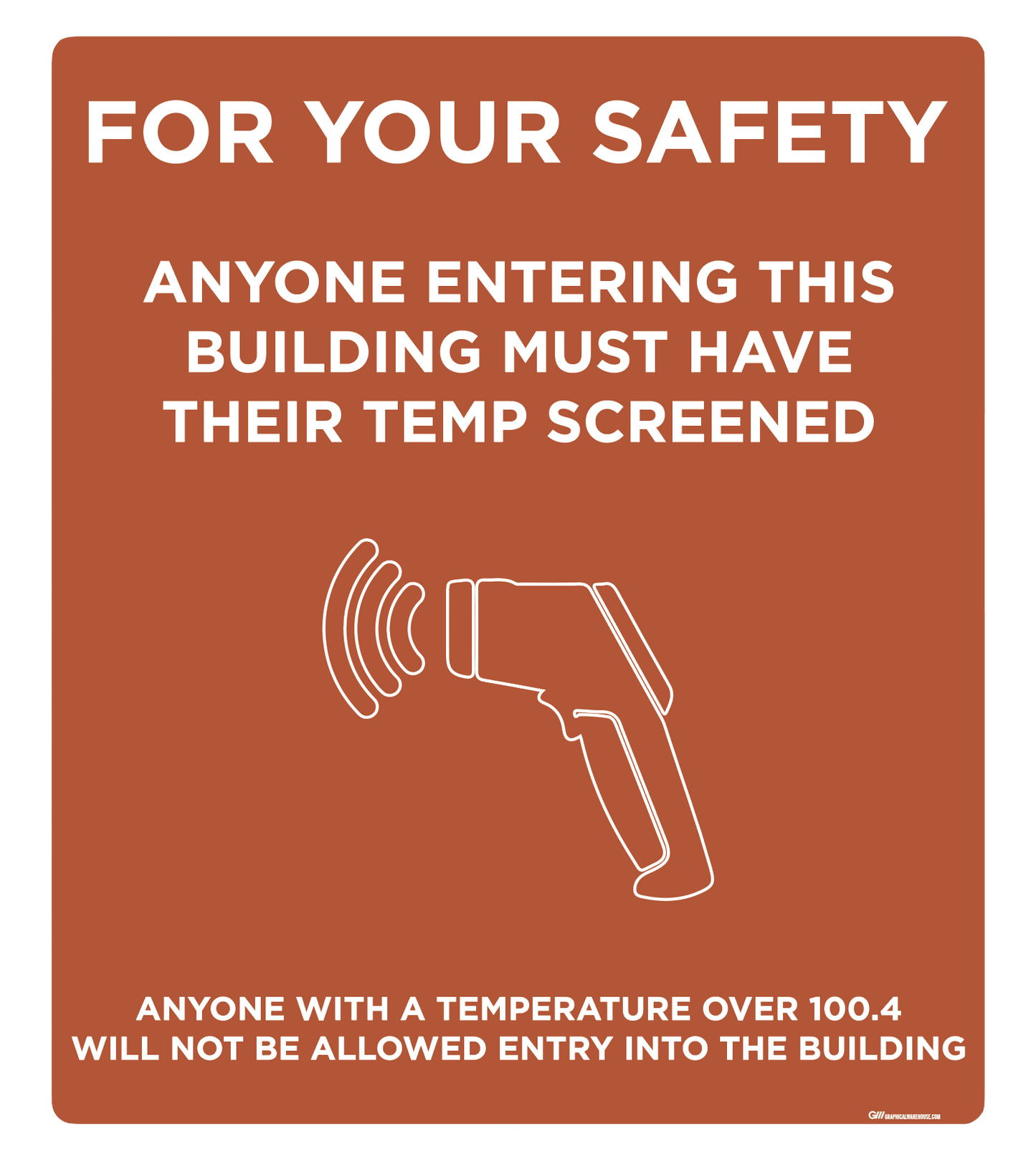 "Temp Screen for Safety" Adhesive Durable Vinyl Decal- Various Sizes/Colors Available