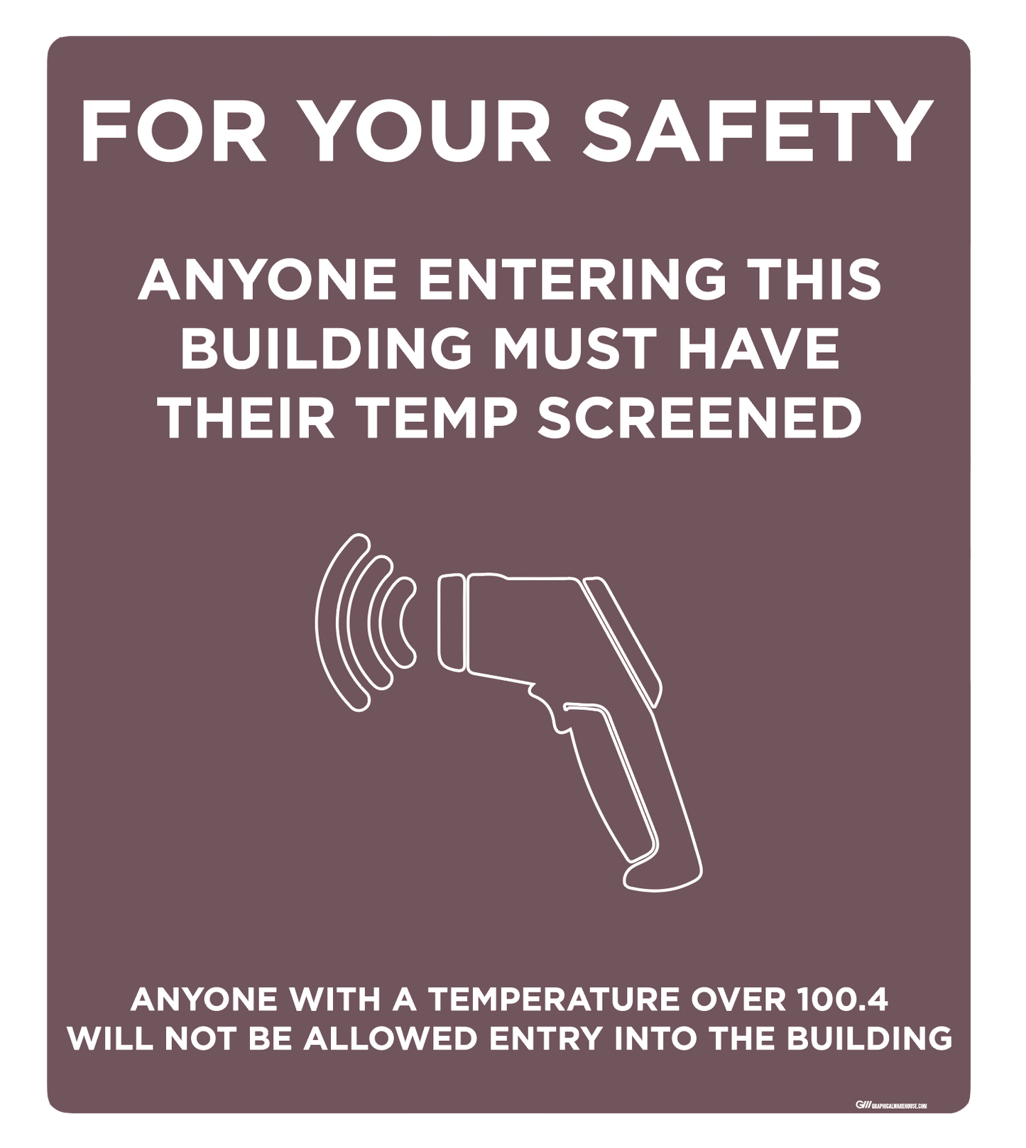 "Temp Screen for Safety" Adhesive Durable Vinyl Decal- Various Sizes/Colors Available