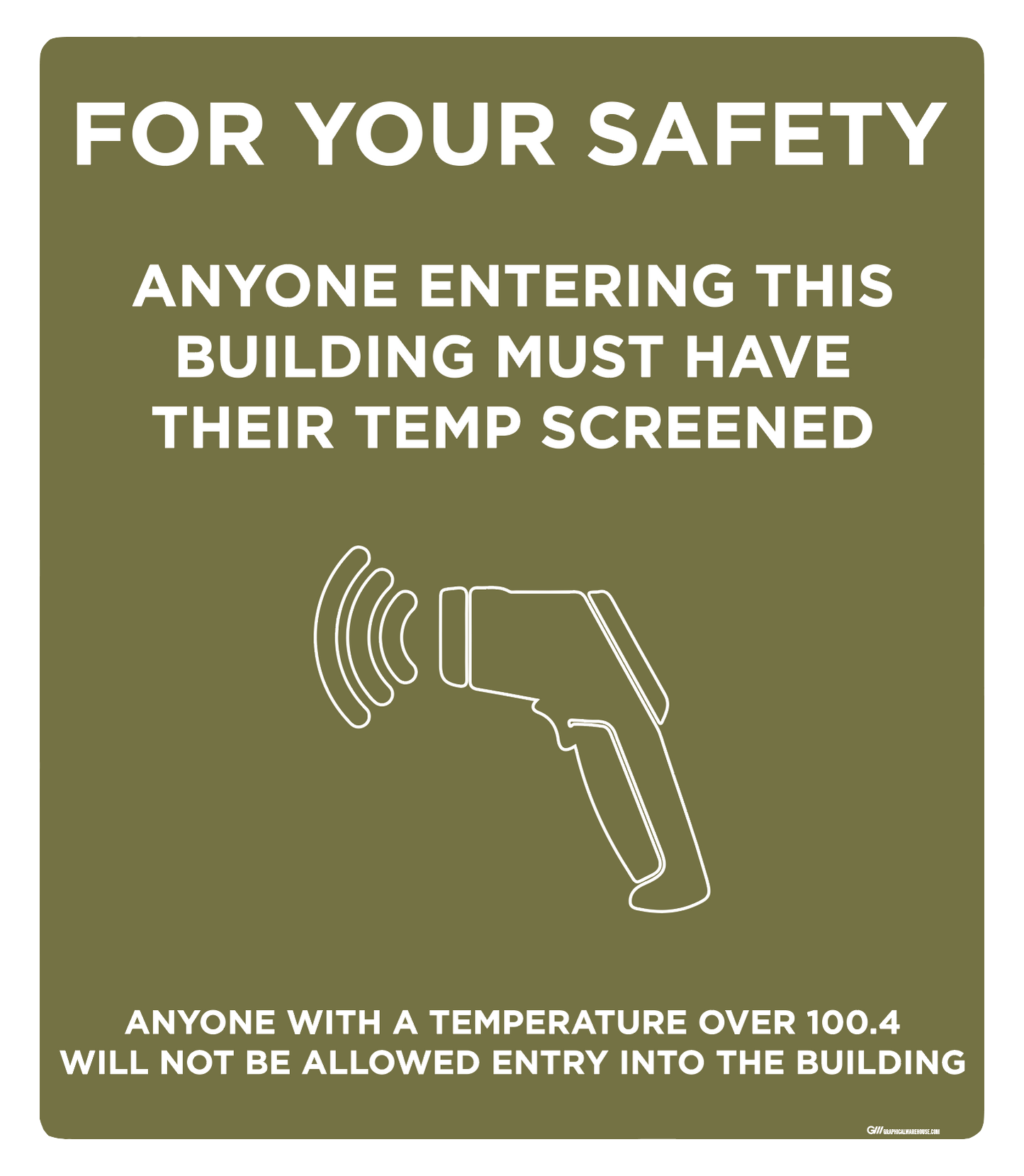 "Temp Screen for Safety" Adhesive Durable Vinyl Decal- Various Sizes/Colors Available