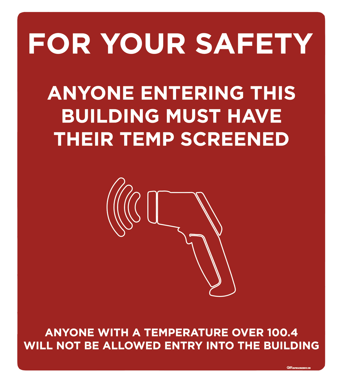 "Temp Screen for Safety" Adhesive Durable Vinyl Decal- Various Sizes/Colors Available