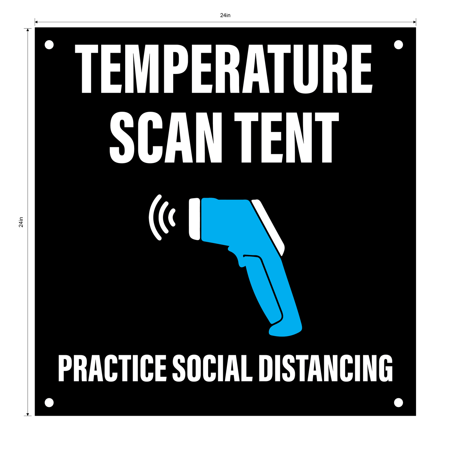 Temperature Scan Tent Set- Durable Laminated 10 mm Coroplast- 24"
