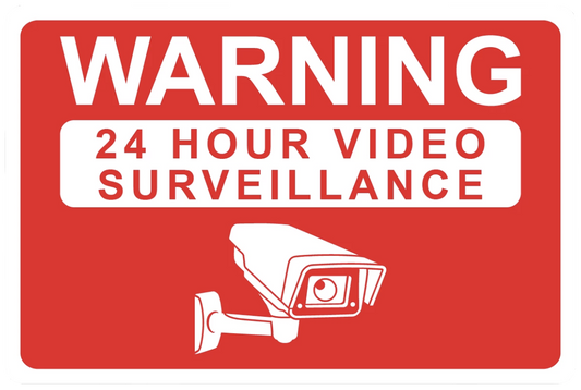 "Warning: 24 Hour Video Surveillance" Reflective Polystyrene Sign