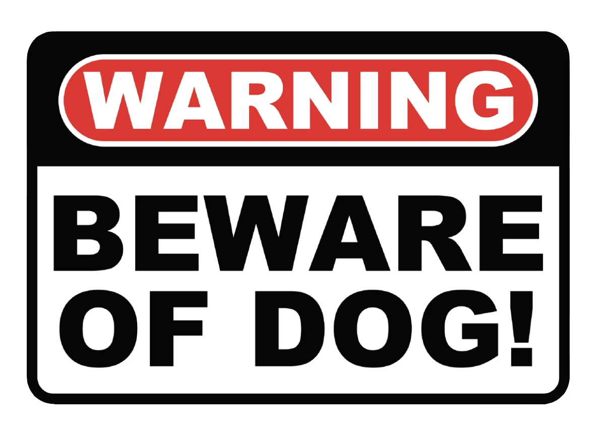 Centurion - 'Danger Guard Dogs' Sign, Self-Adhesive Vinyl (300mm X 100mm
