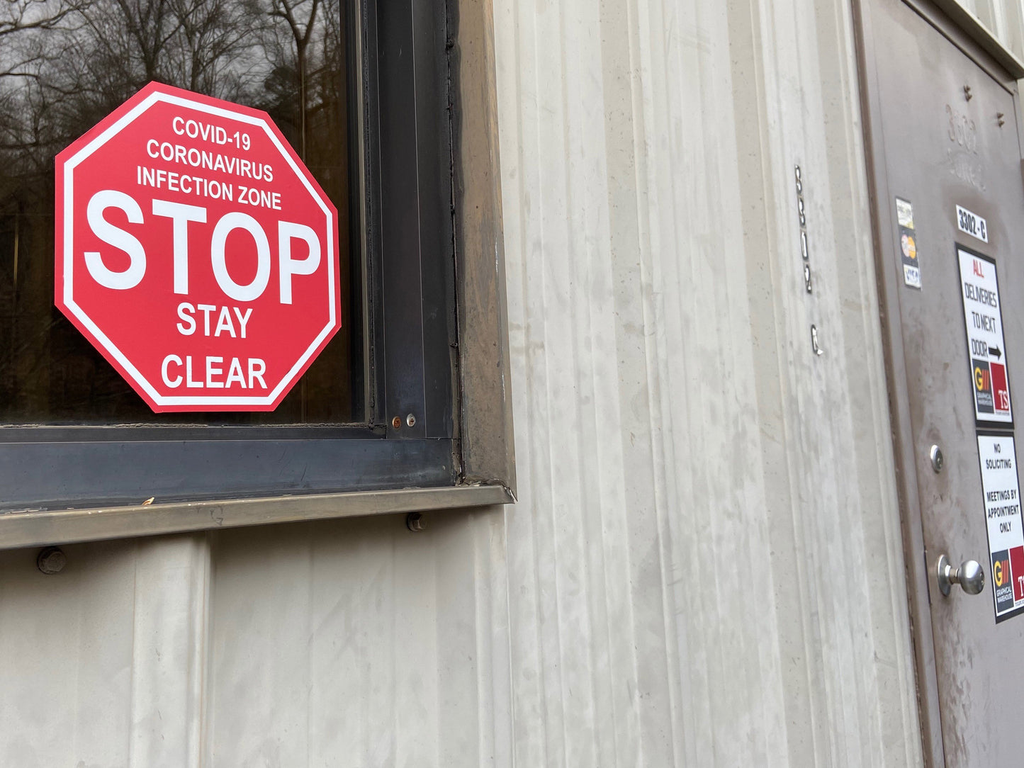 Stop Sign "Infection Zone" Adhesive Durable Vinyl Decal- Various Sizes Available