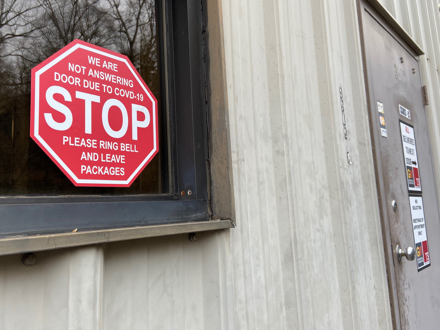 Stop Sign "Leave Packages" Adhesive Durable Vinyl Decal- Various Sizes Available