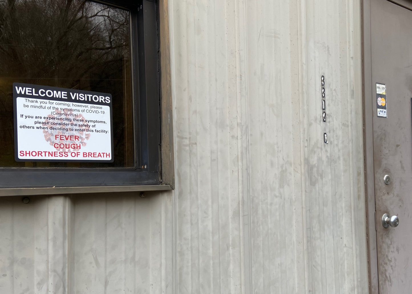 Do Not Enter with COVID-19 Symptoms- Adhesive Durable Vinyl Decal- Various Sizes Available