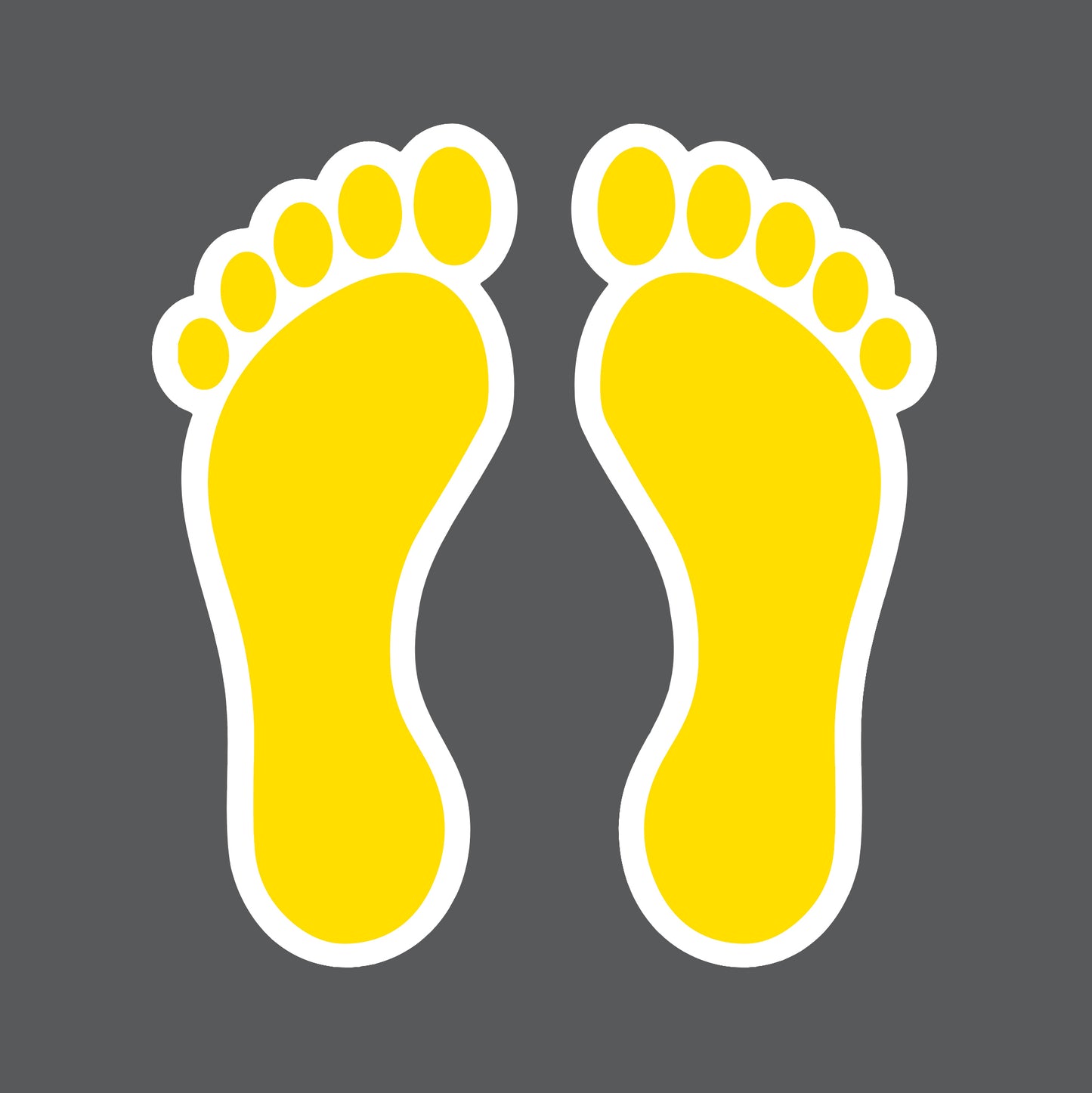 5S Bare Footprints- Durable Matte Laminated Vinyl Floor Markers- Various Sizes Available