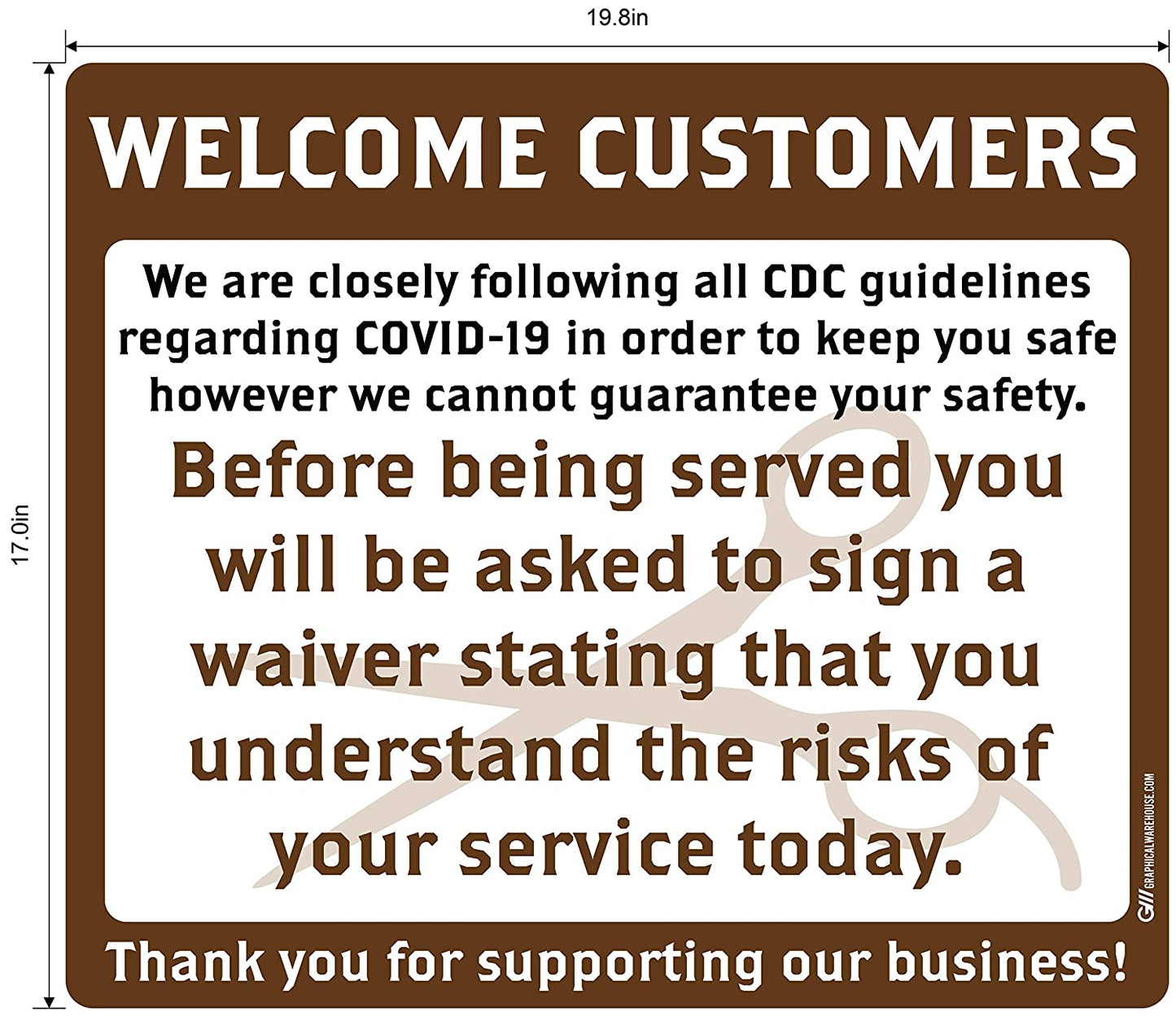 Barber Shop "Sign a Waiver" Adhesive Durable Vinyl Decal- Various Sizes/Colors Available