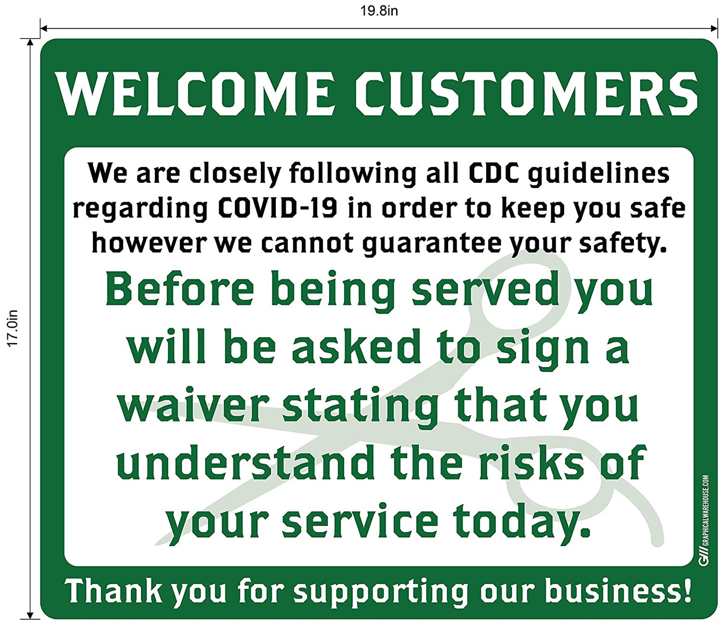 Barber Shop "Sign a Waiver" Adhesive Durable Vinyl Decal- Various Sizes/Colors Available