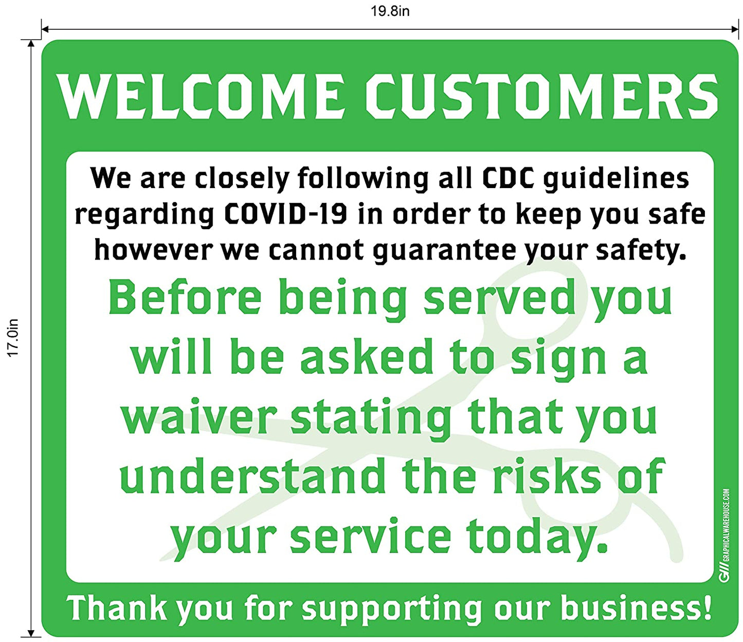 Barber Shop "Sign a Waiver" Adhesive Durable Vinyl Decal- Various Sizes/Colors Available