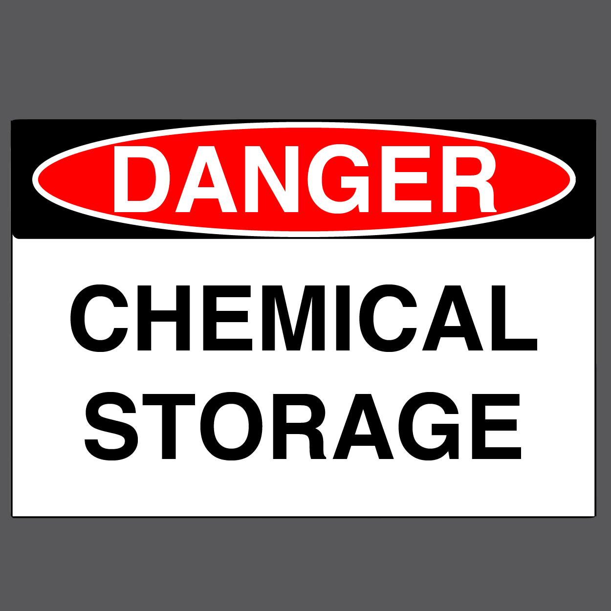 Danger "Chemical Storage" Version 1, Durable Matte Laminated Vinyl Floor Sign- Various Sizes Available