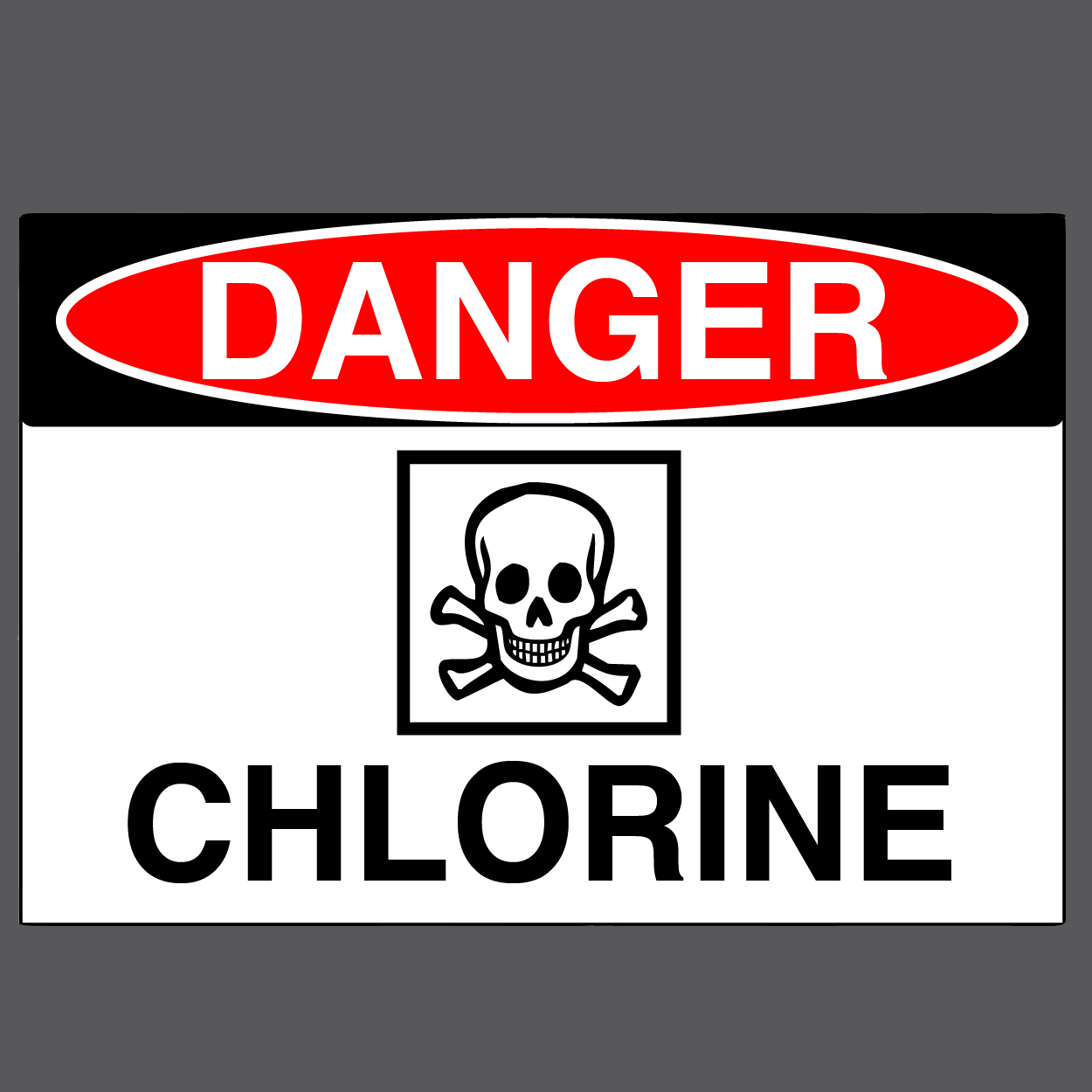 Danger "Chlorine" Version 1, Durable Matte Laminated Vinyl Floor Sign- Various Sizes Available