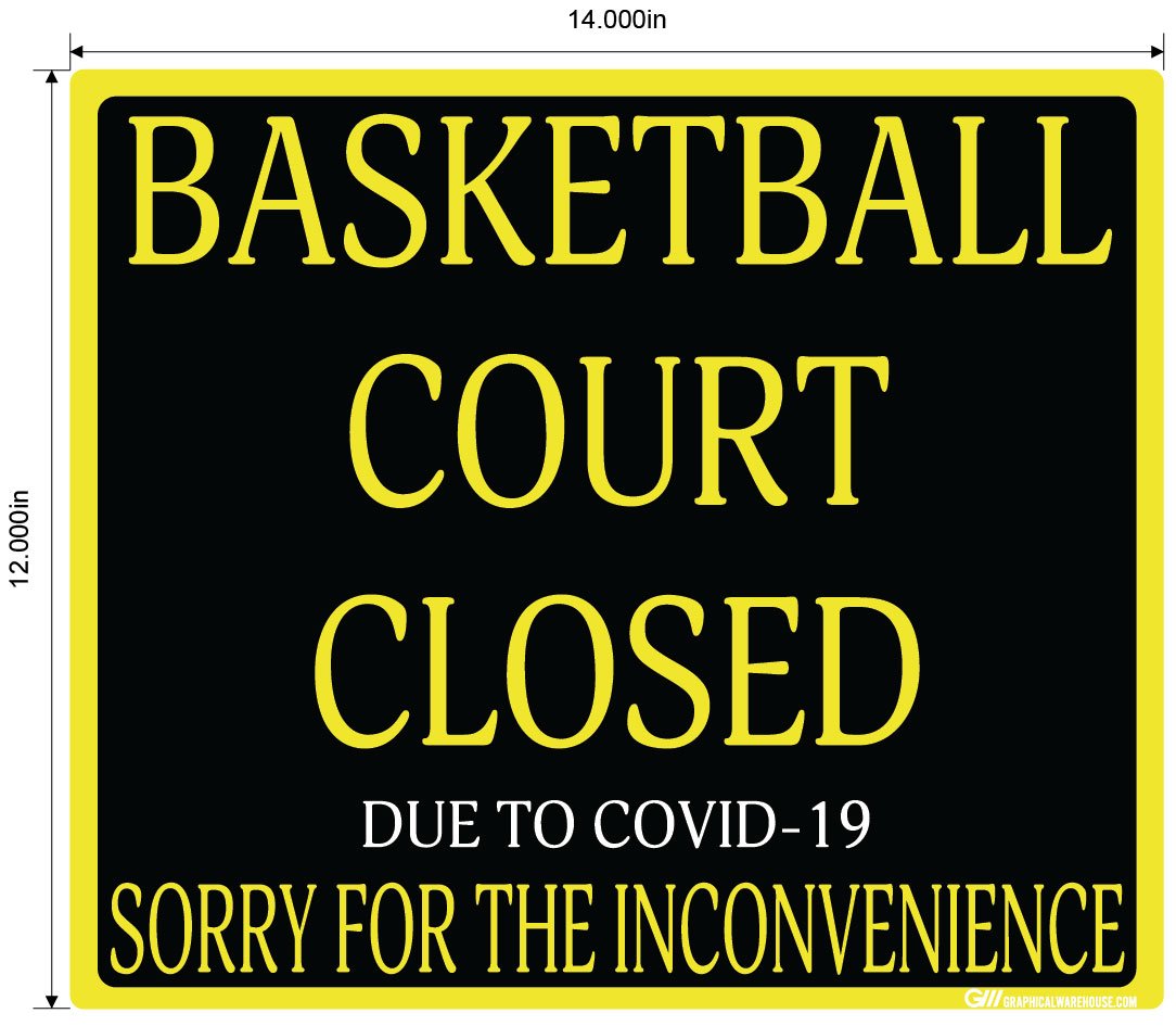 "Basketball Court Closed" Adhesive Durable Vinyl Decal- Various Sizes Available