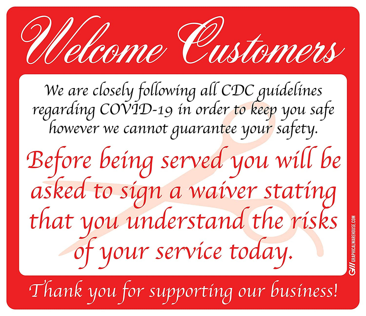 Hair Salon "Sign a Waiver" Adhesive Durable Vinyl Decal- Various Sizes/Colors Available
