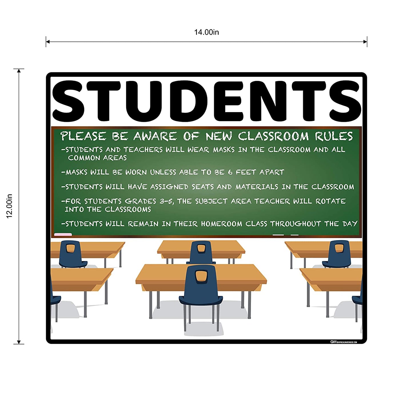 "School Classroom Rules" Adhesive Durable Vinyl Decal- Various Sizes/Colors Available