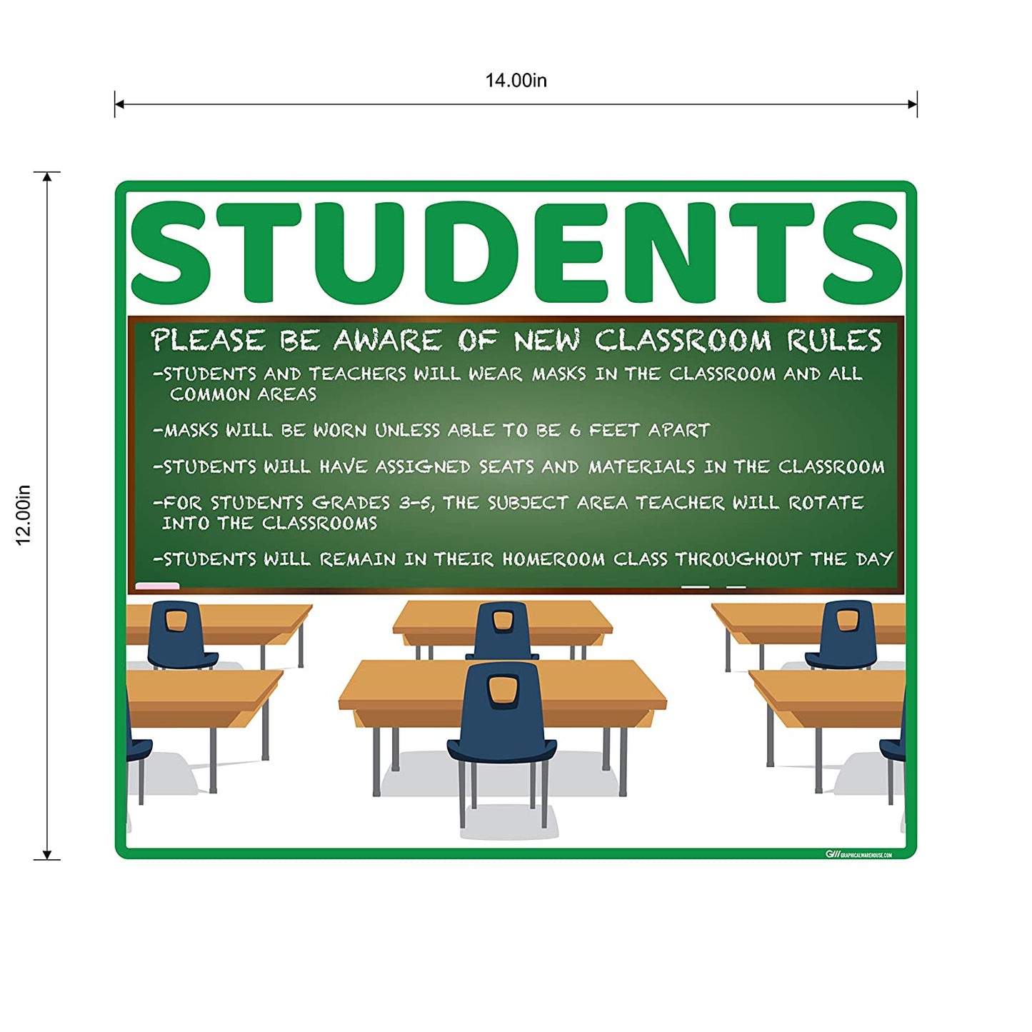 "School Classroom Rules" Adhesive Durable Vinyl Decal- Various Sizes/Colors Available