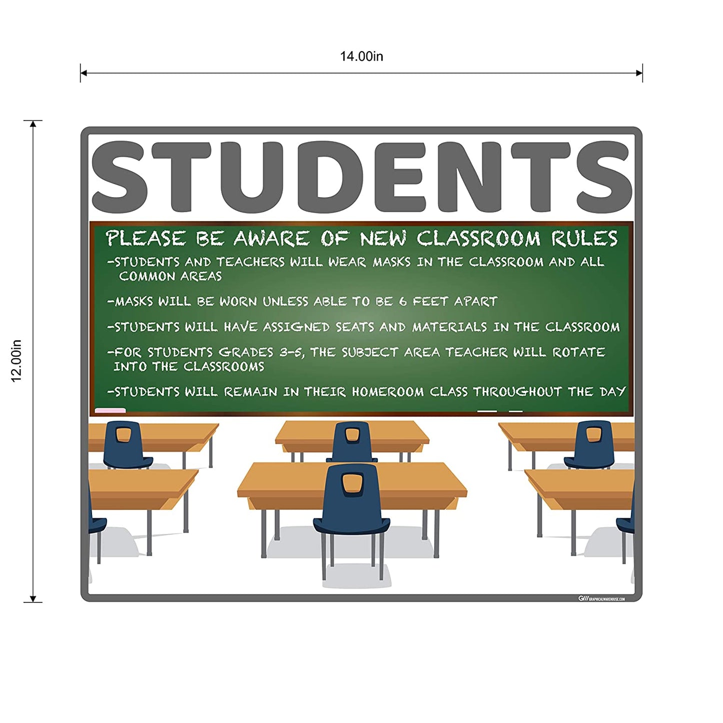 "School Classroom Rules" Adhesive Durable Vinyl Decal- Various Sizes/Colors Available