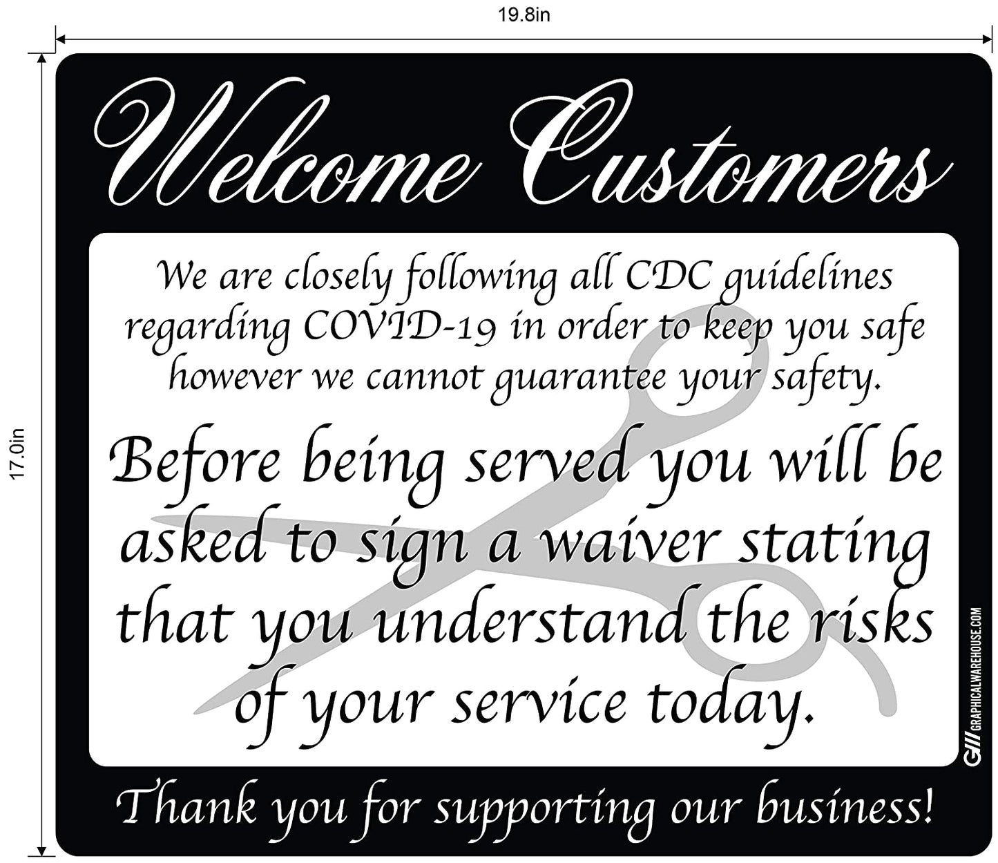 Hair Salon "Sign a Waiver" Adhesive Durable Vinyl Decal- Various Sizes/Colors Available