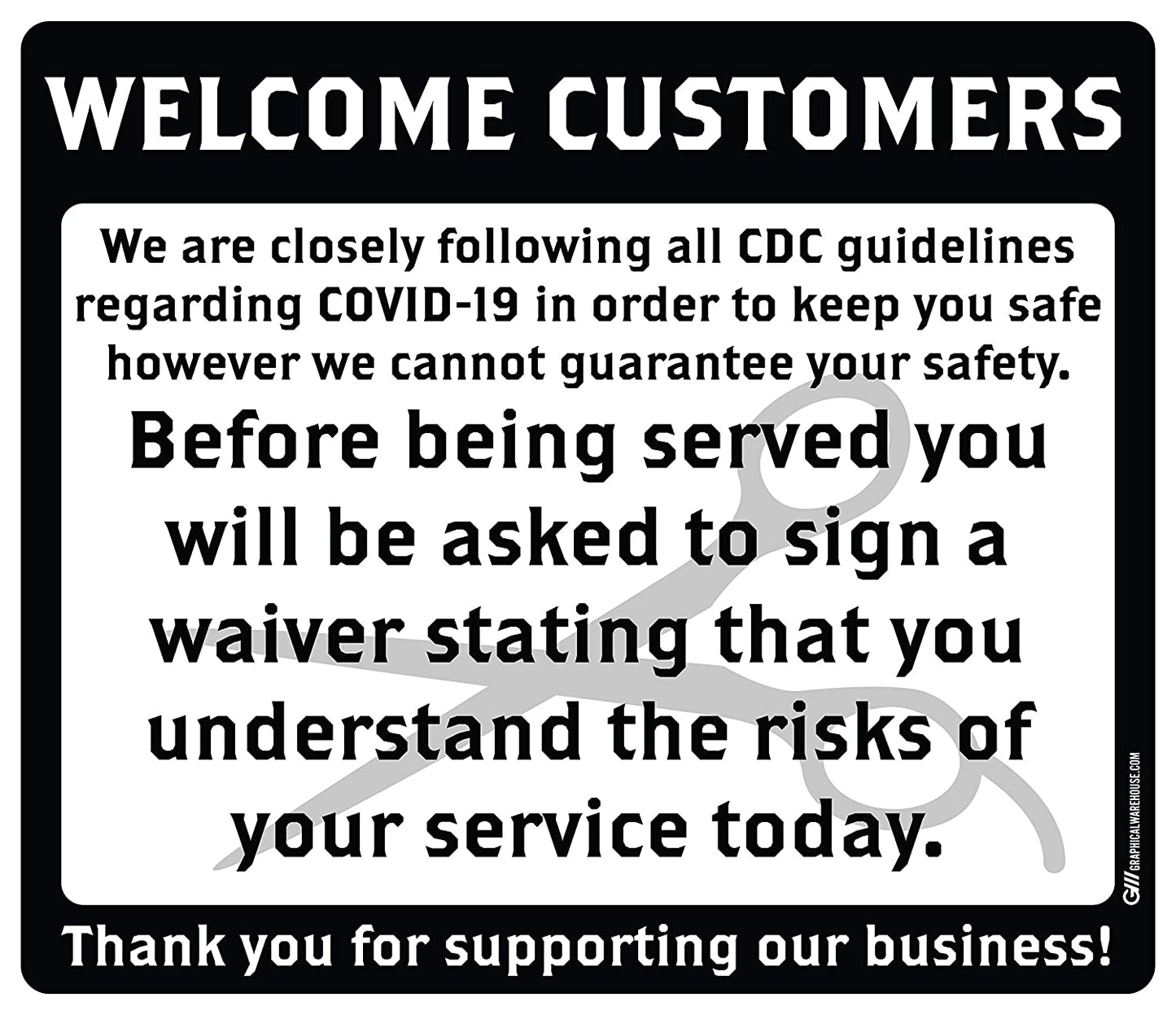 Barber Shop "Sign a Waiver" Adhesive Durable Vinyl Decal- Various Sizes/Colors Available