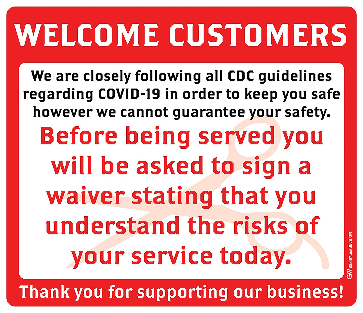 Barber Shop "Sign a Waiver" Adhesive Durable Vinyl Decal- Various Sizes/Colors Available