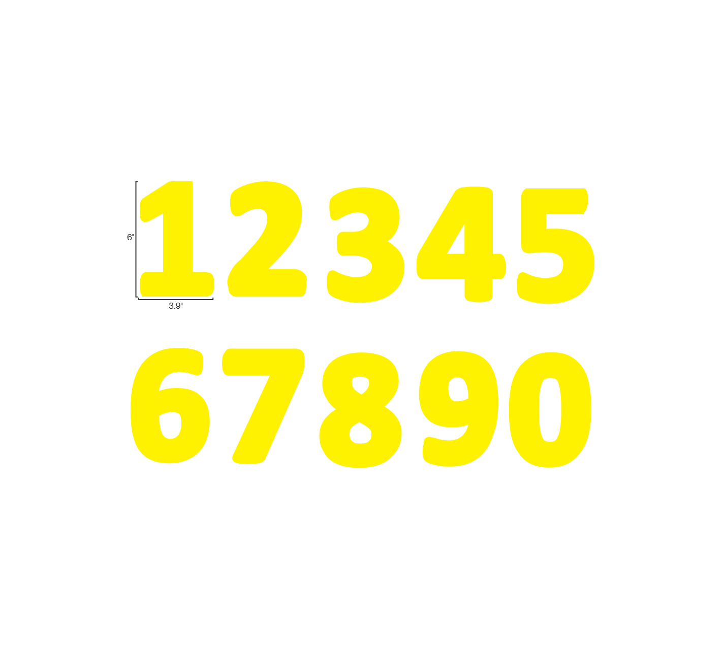 Numbers Full Set- Durable Matte Laminated Vinyl