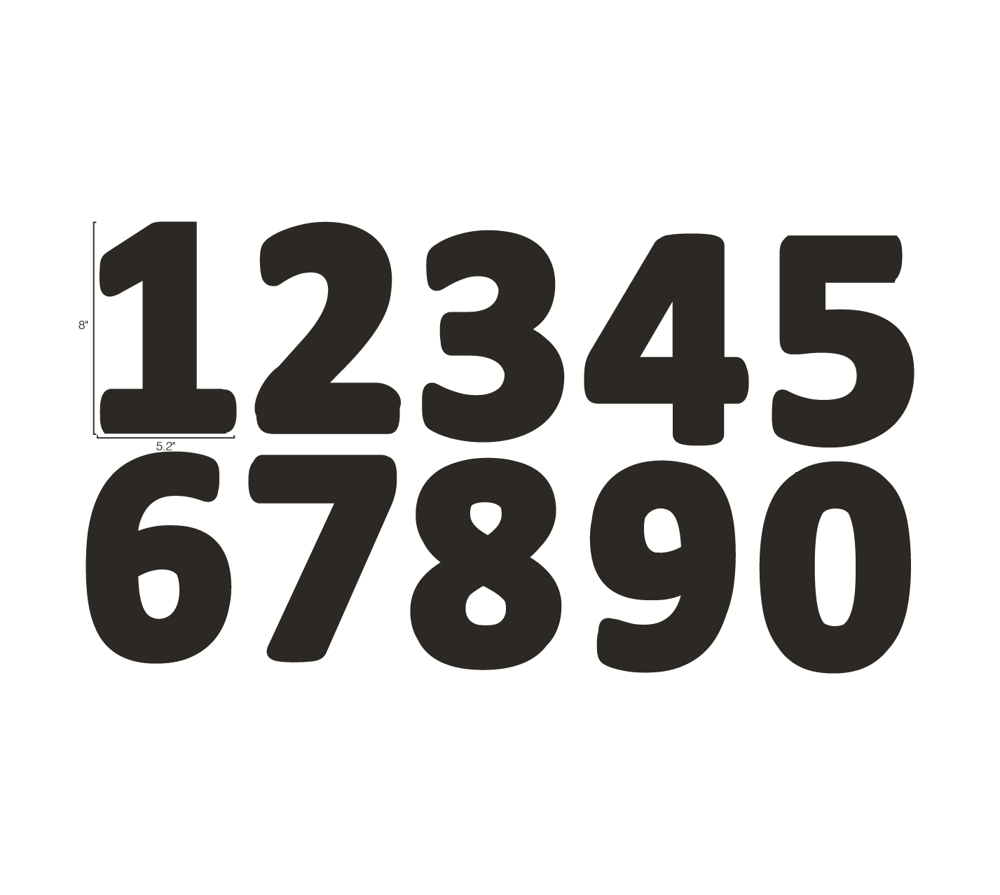 Numbers Full Set- Durable Matte Laminated Vinyl