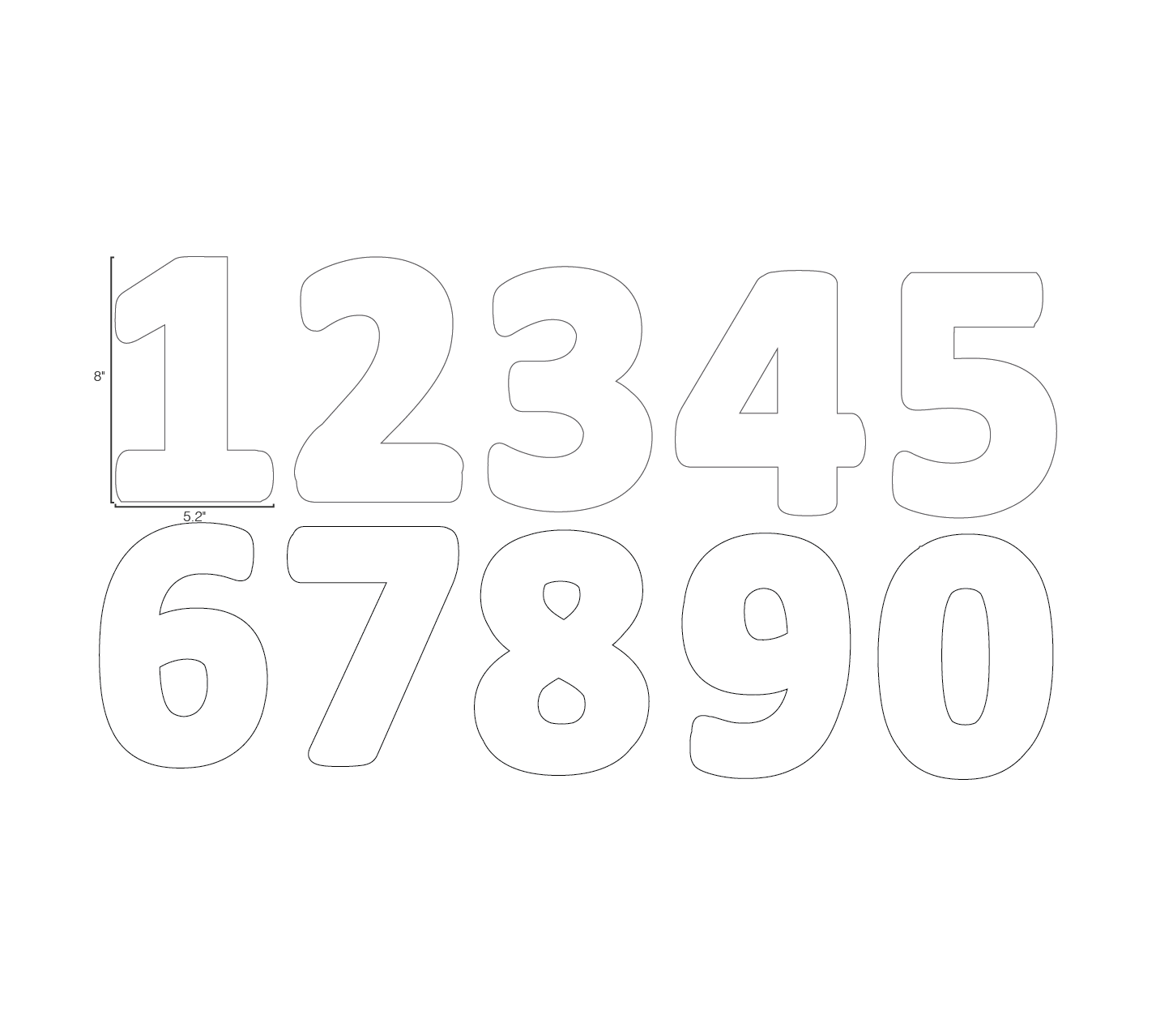 Numbers Full Set- Durable Matte Laminated Vinyl